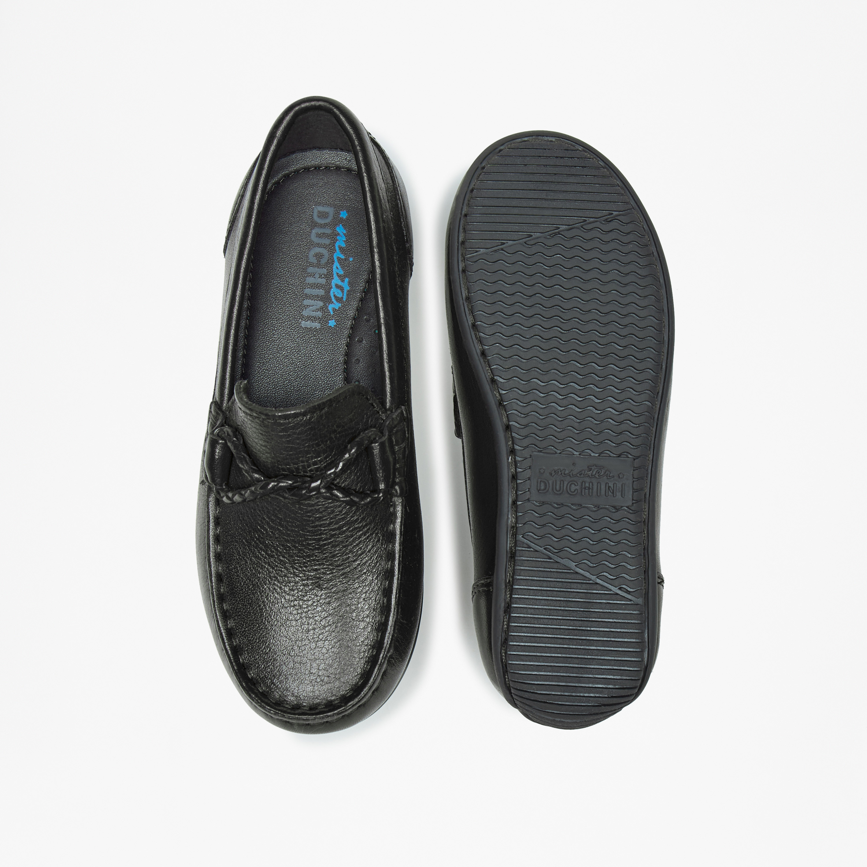 Mister Duchini Solid Slip-On Moccasins with Textured Trim-boys-shoes-loafers-image-4