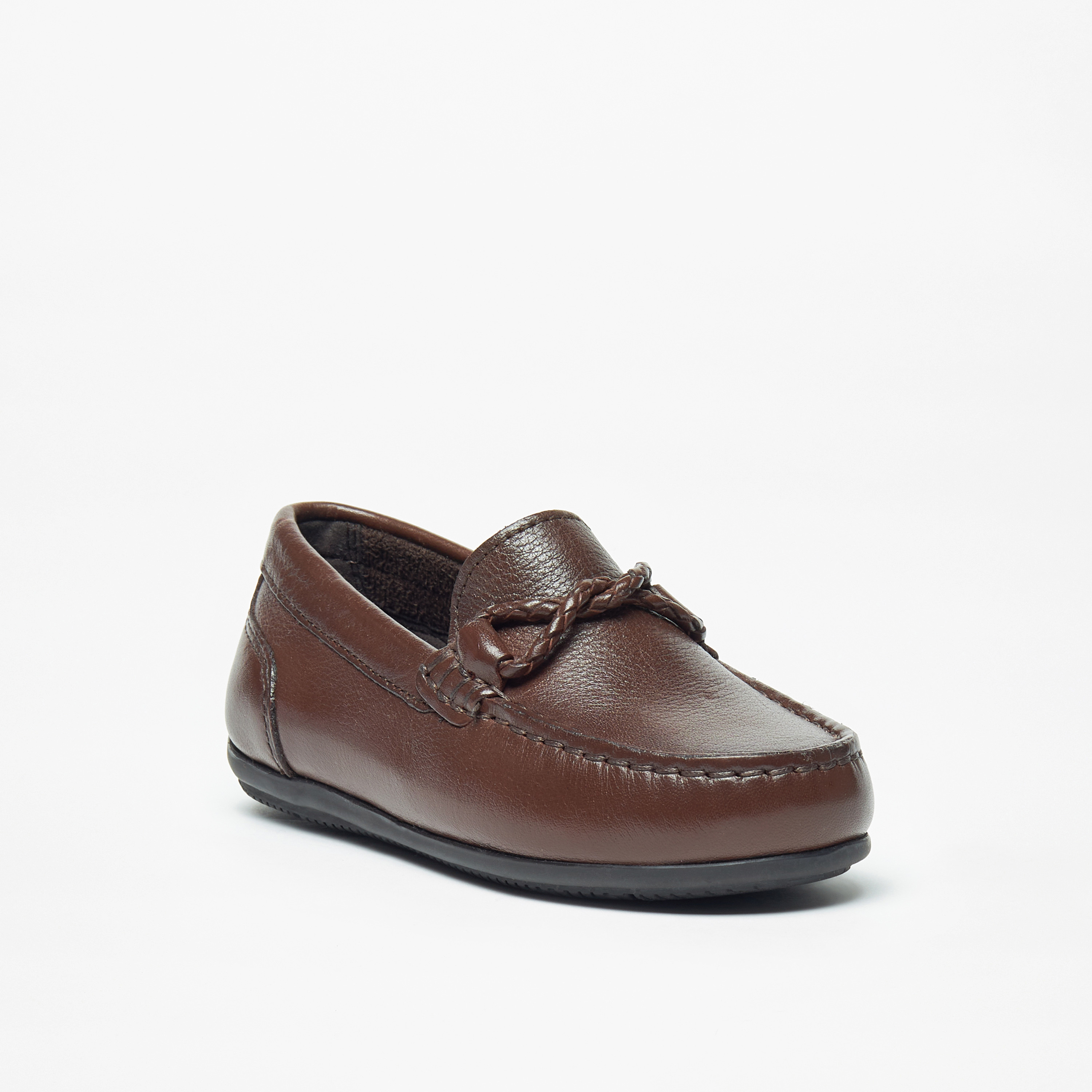 Mister Duchini Solid Slip-On Moccasins with Textured Trim-boys-shoes-loafers-image-1
