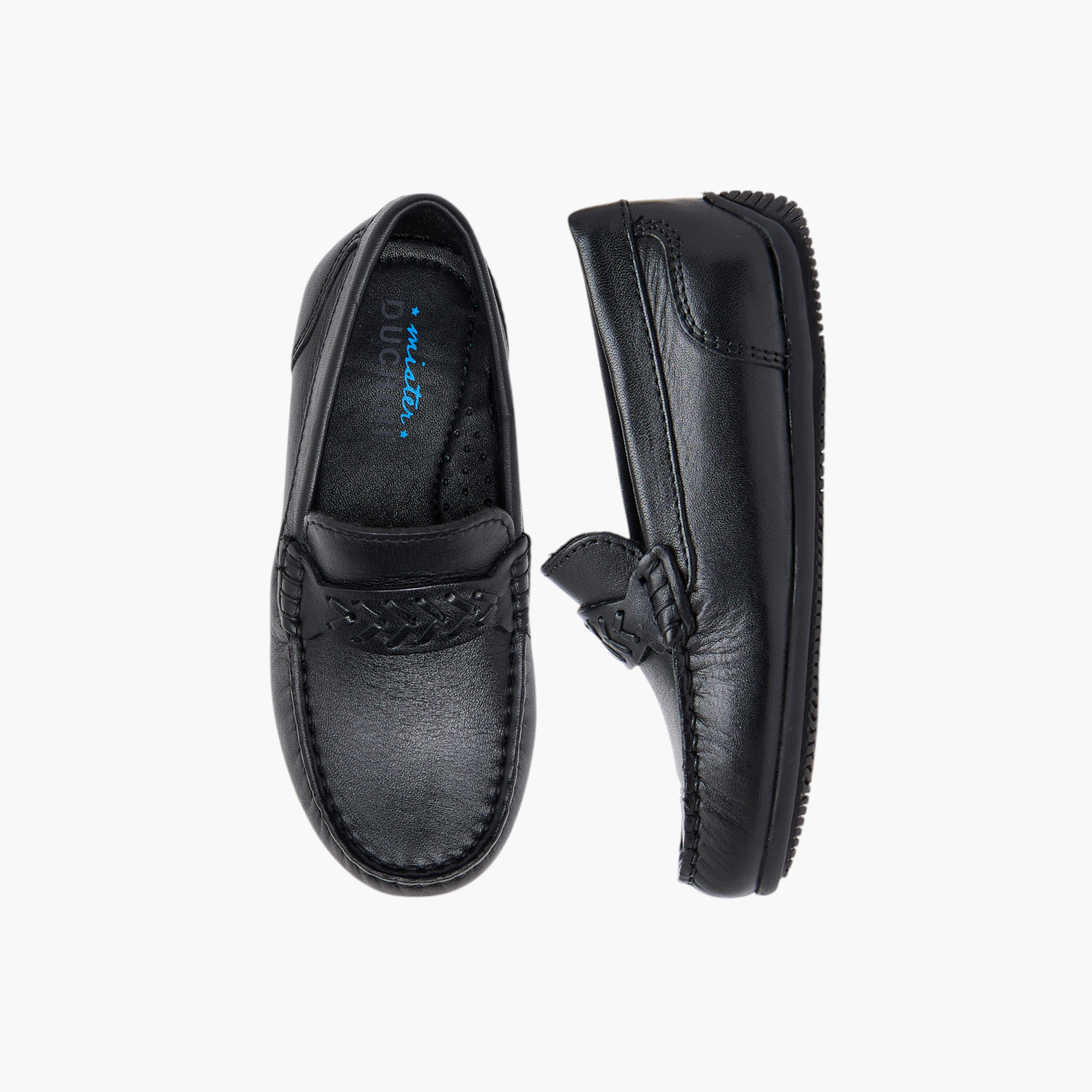 Mister Duchini Textured Slip-On Loafers-boys-shoes-loafers-image-1