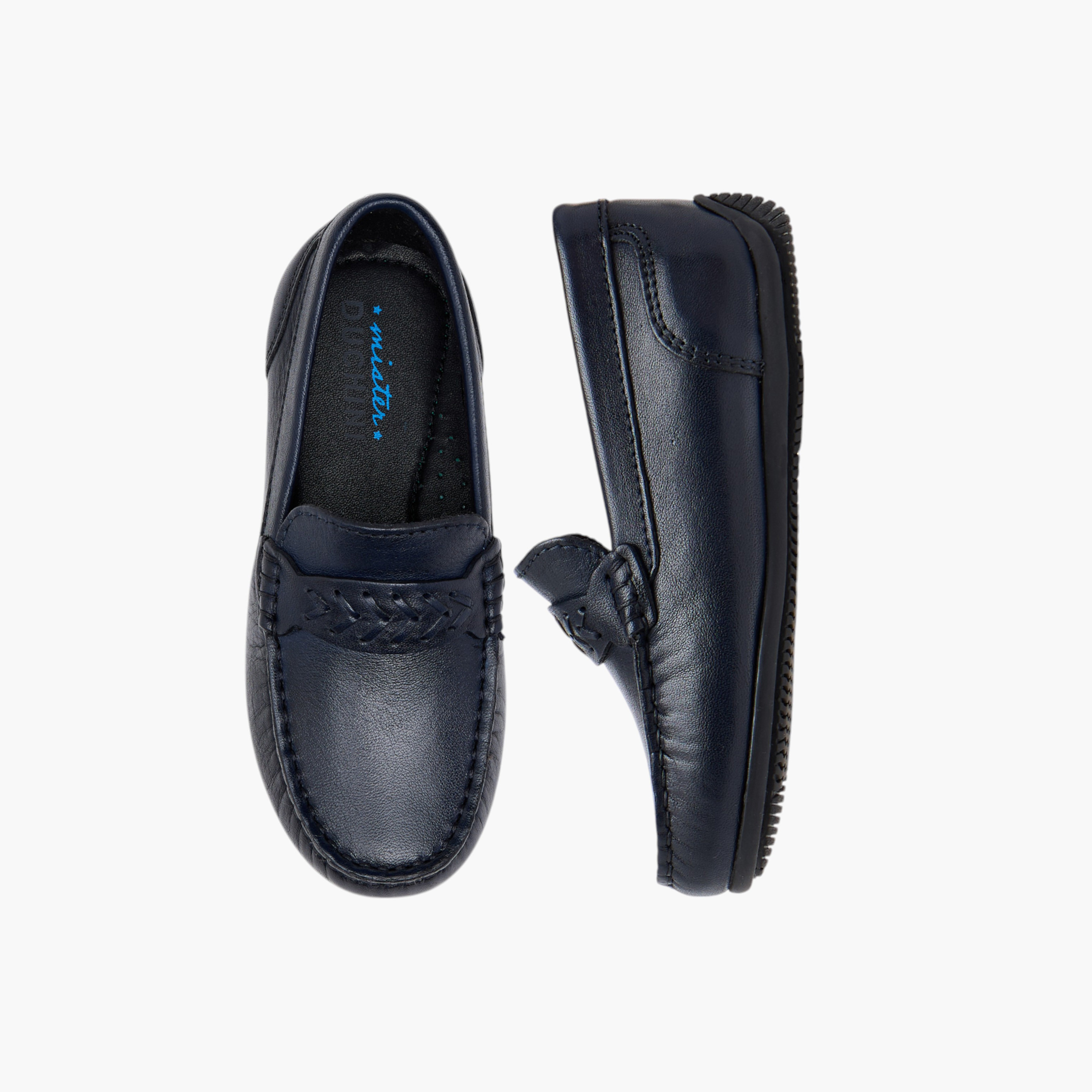 Mister Duchini Textured Slip-On Loafers-boys-shoes-loafers-image-1