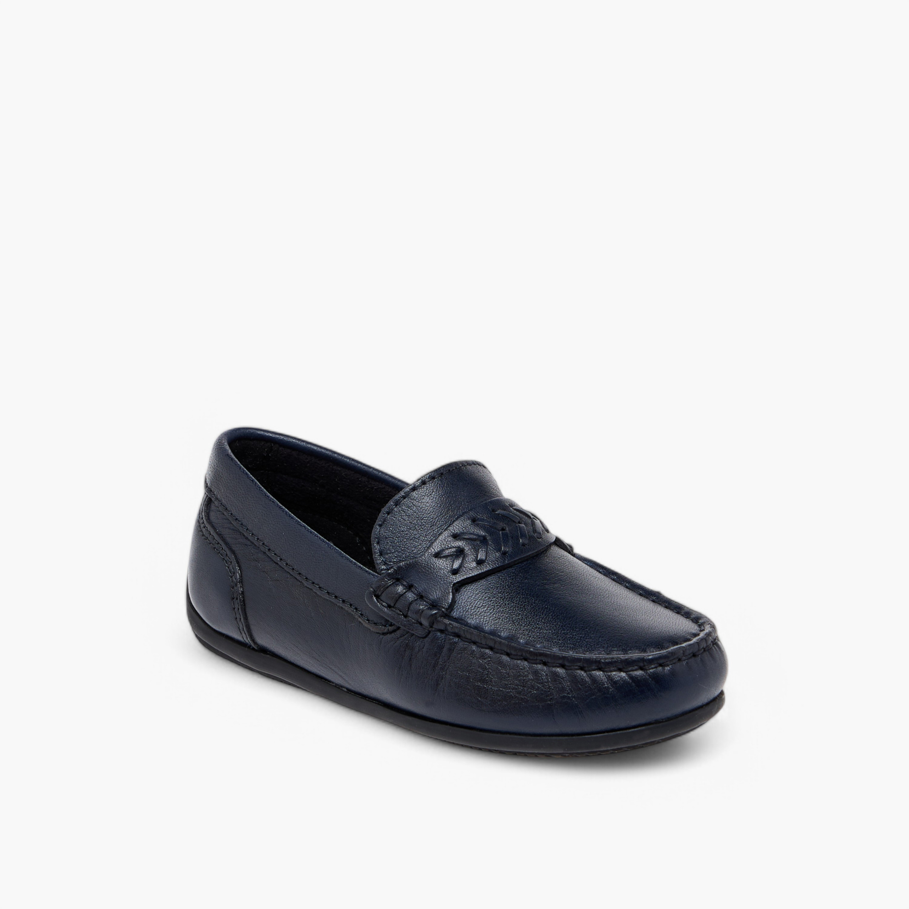 Mister Duchini Textured Slip-On Loafers-boys-shoes-loafers-image-2
