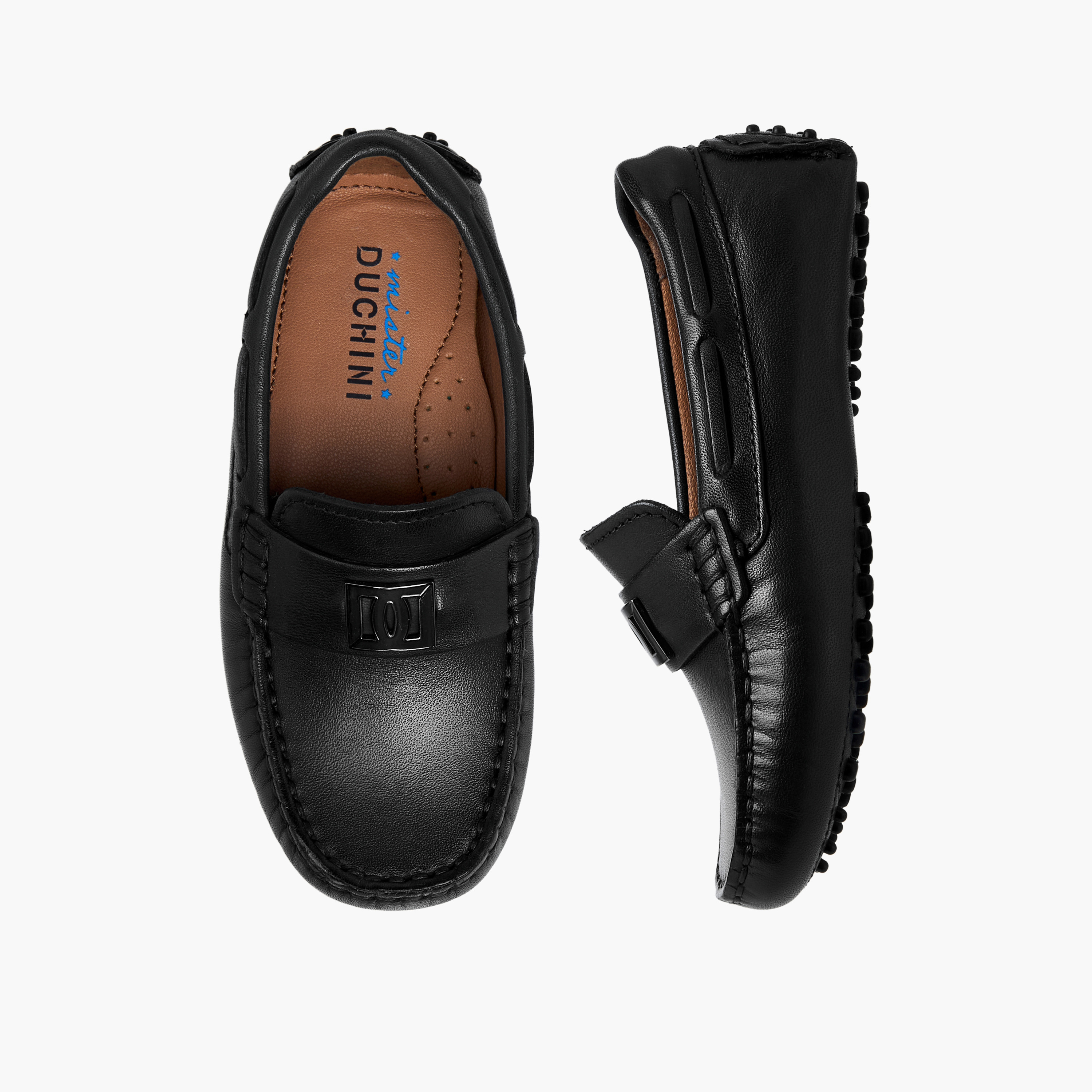 حذاء موكاسين جلد سهل الارتداء للأولاد من مستر دوتشيني-boys-shoes-loafers-image-1
