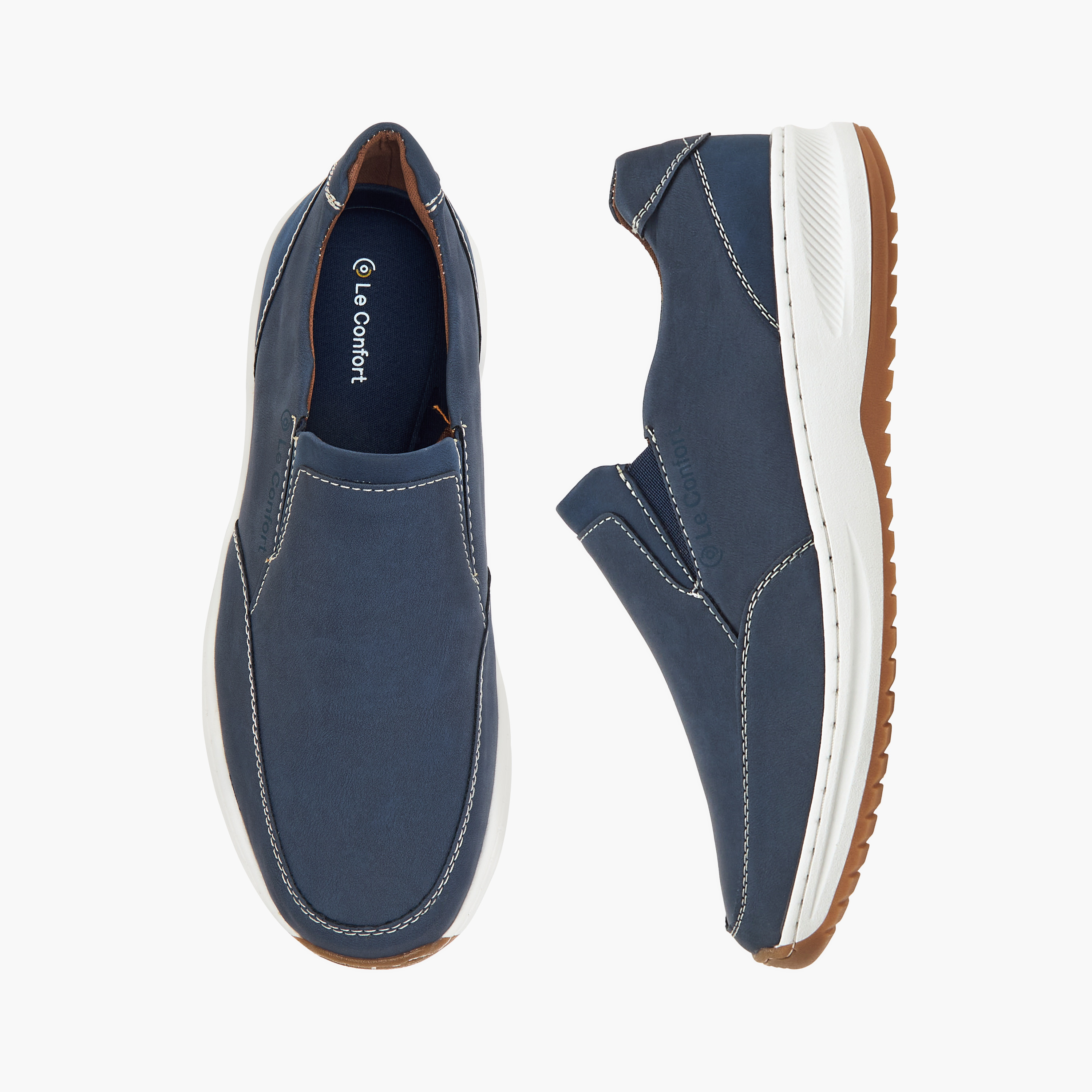 Le Confort Solid Slip-On Comfort Loafers-men-shoes-loafersandmoccasins-image-1