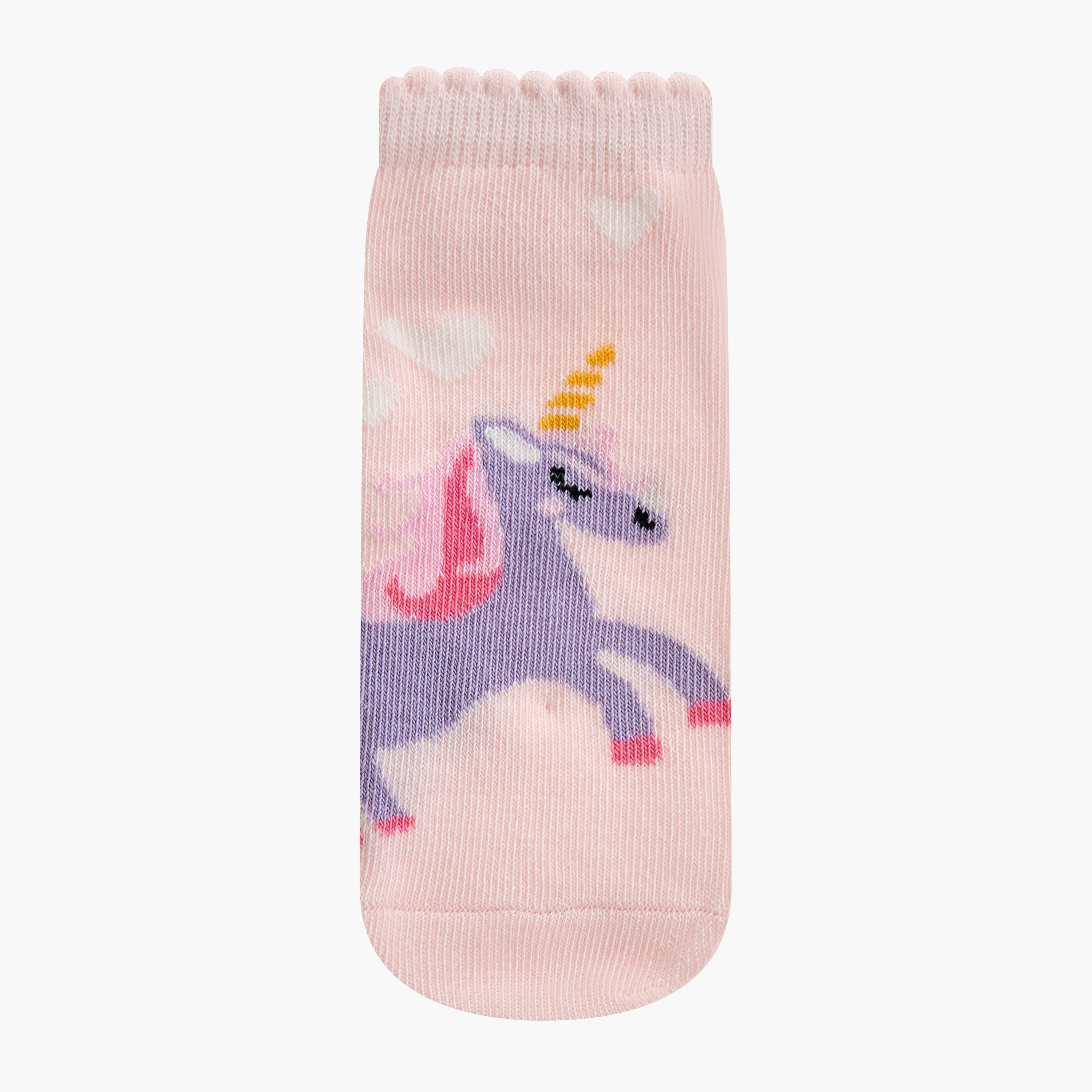 طقم جوارب غير وبرية 5 أزواج بطول الكاحل وطبعات من ليتل ميسي-girls-accessories-socks-image-2