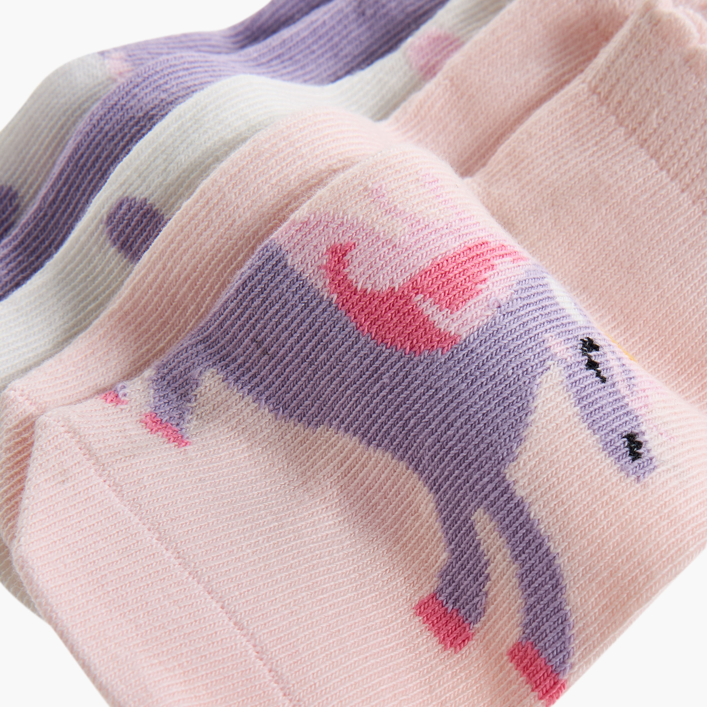 طقم جوارب غير وبرية 5 أزواج بطول الكاحل وطبعات من ليتل ميسي-girls-accessories-socks-image-4