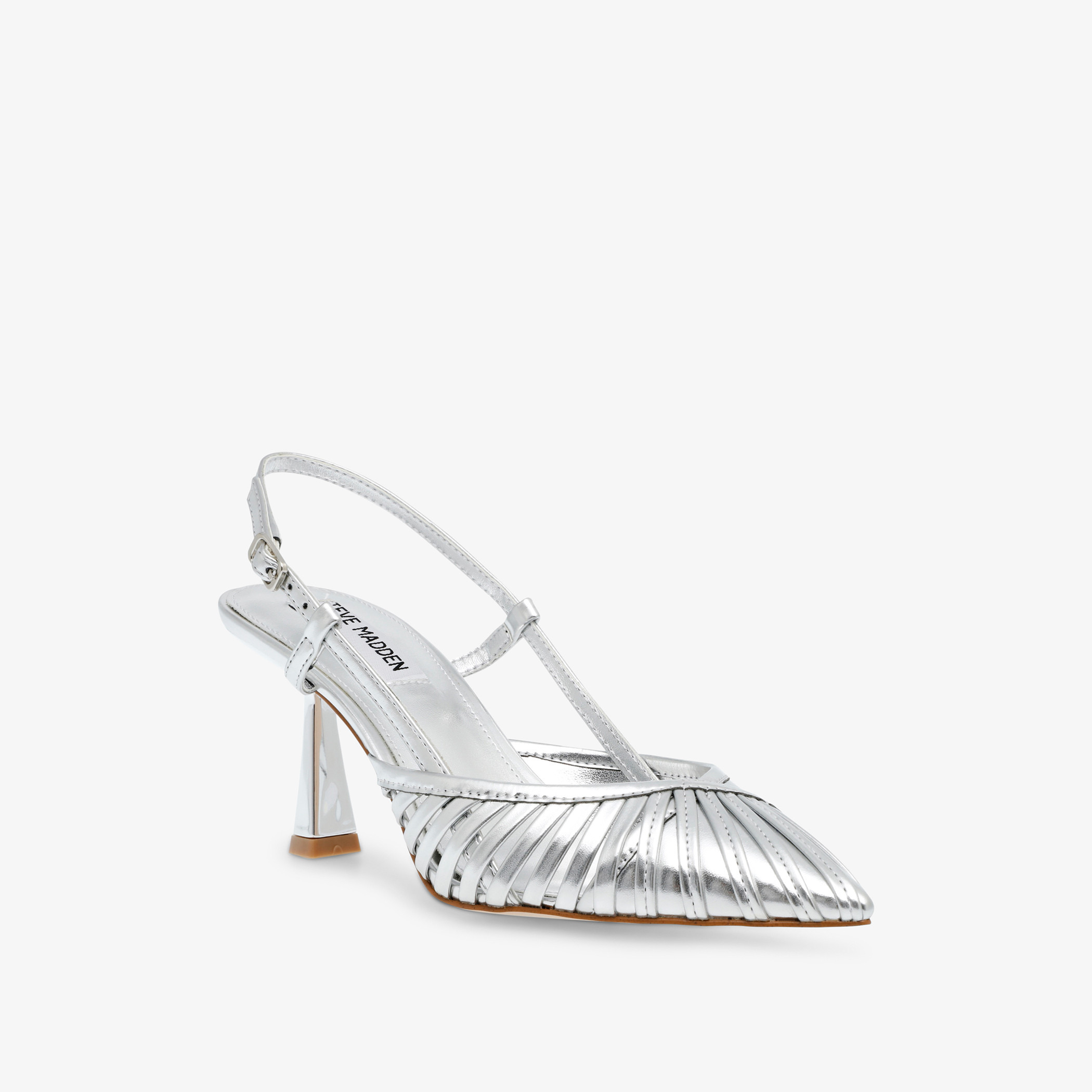 Silver strappy sandals kitten cheap heel