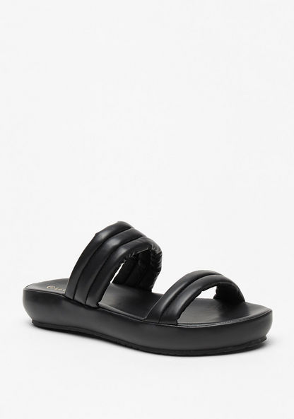 Le Confort Textured Slip-On Sandals-Women%27s Flat Sandals-image-0