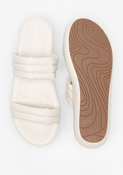 Le Confort Textured Slip-On Sandals-Women%27s Flat Sandals-image-4