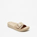 Le Confort Buckle Accented Slip-On Flatform Heels Sandals-Women%27s Heel Sandals-thumbnailMobile-0