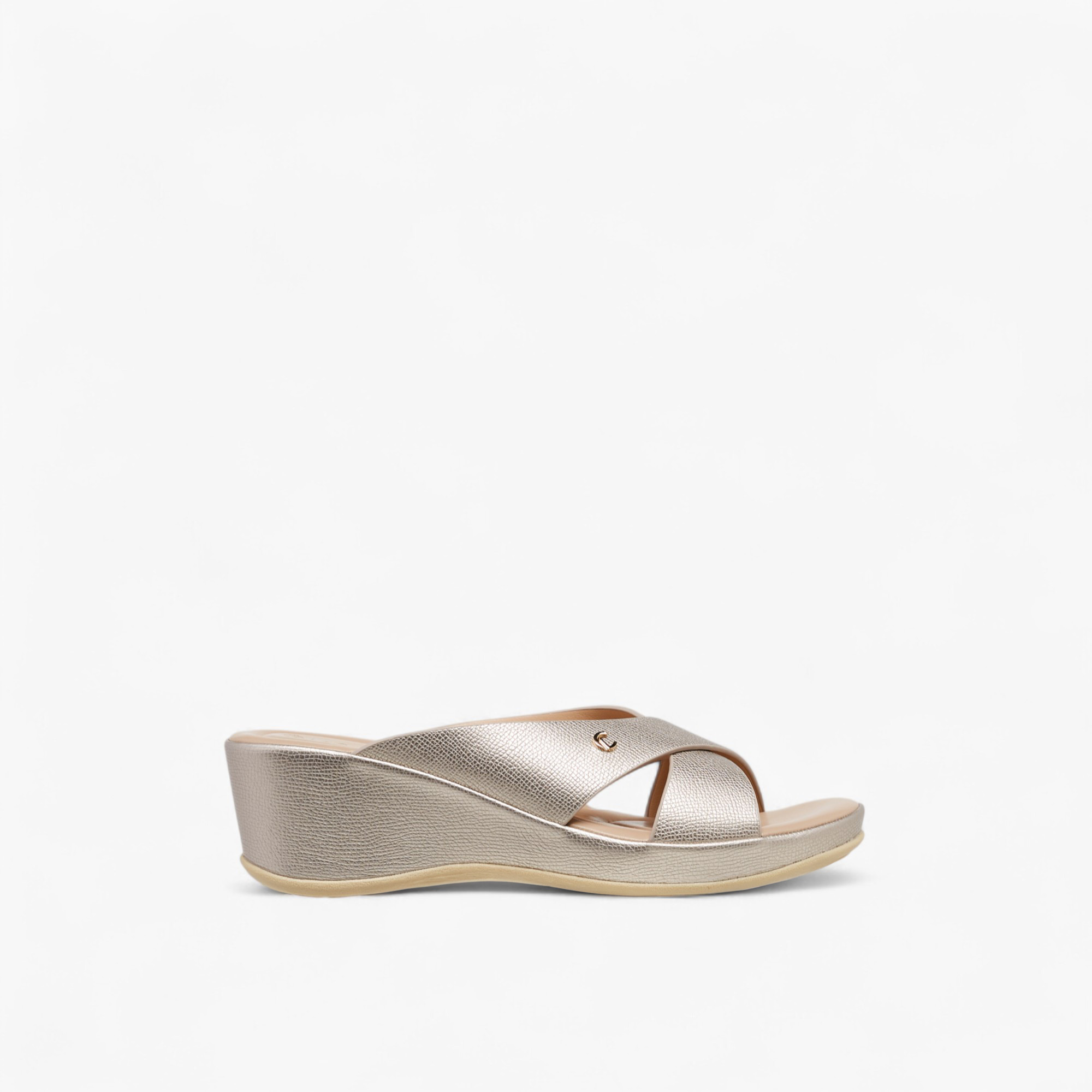 Le Confort Solid Cross Strap Slip-On Sandals with Wedge Heels-women-shoes-sandals-heeled-image-3