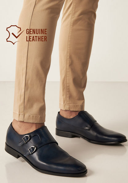 Duchini Men's Buckle Detail Slip-On Monk Shoes-Loafers-image-0