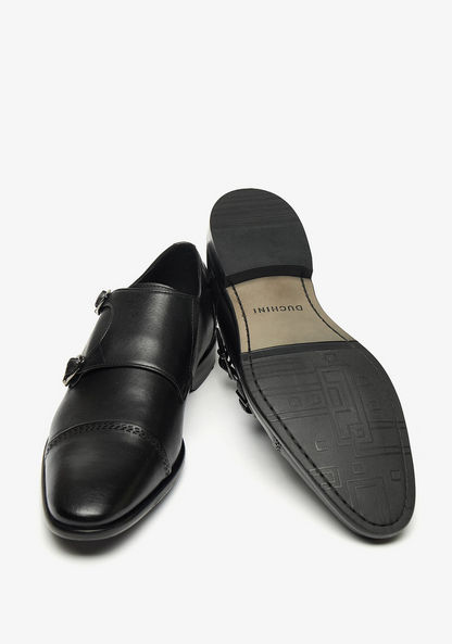 Duchini Men's Monk Strap Shoes with Buckle Closure and Cutout Detail-Men%27s Formal Shoes-image-2