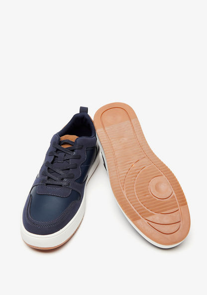Lee Cooper Men's Panel Detail Sneakers with Lace-Up Closure-Men%27s Sneakers-image-1