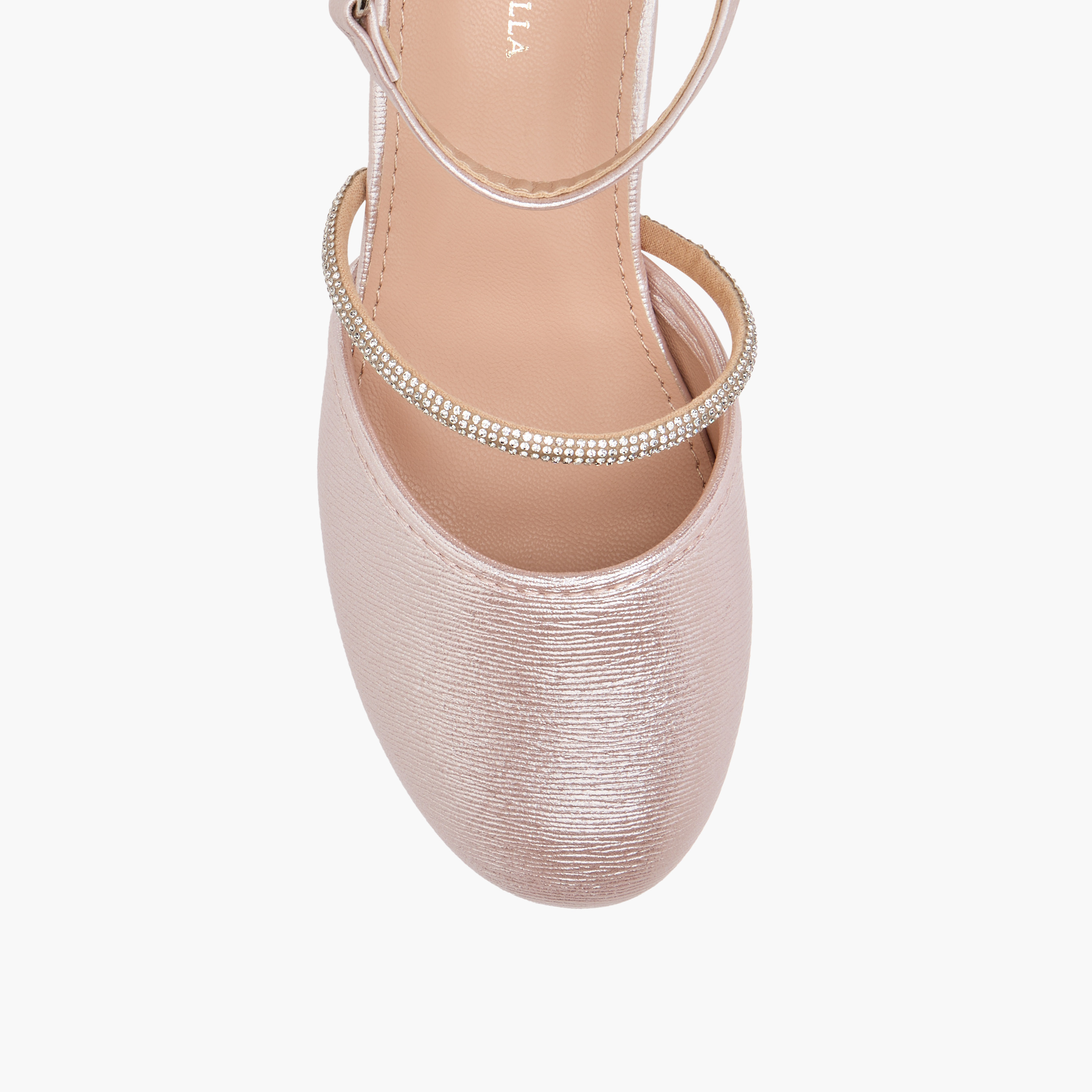 Flora Bella Embellished Block Heel Shoes with Hook and Loop Closure-girls-shoes-sandals-image-4