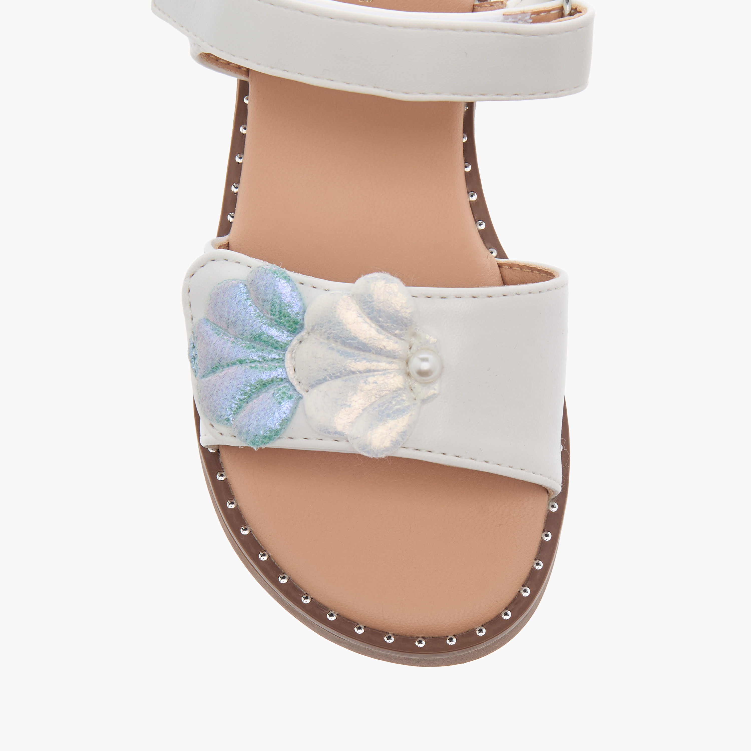 Flora Bella Seashell Applique Sandals with Hook and Loop Closure-girls-shoes-sandals-image-3