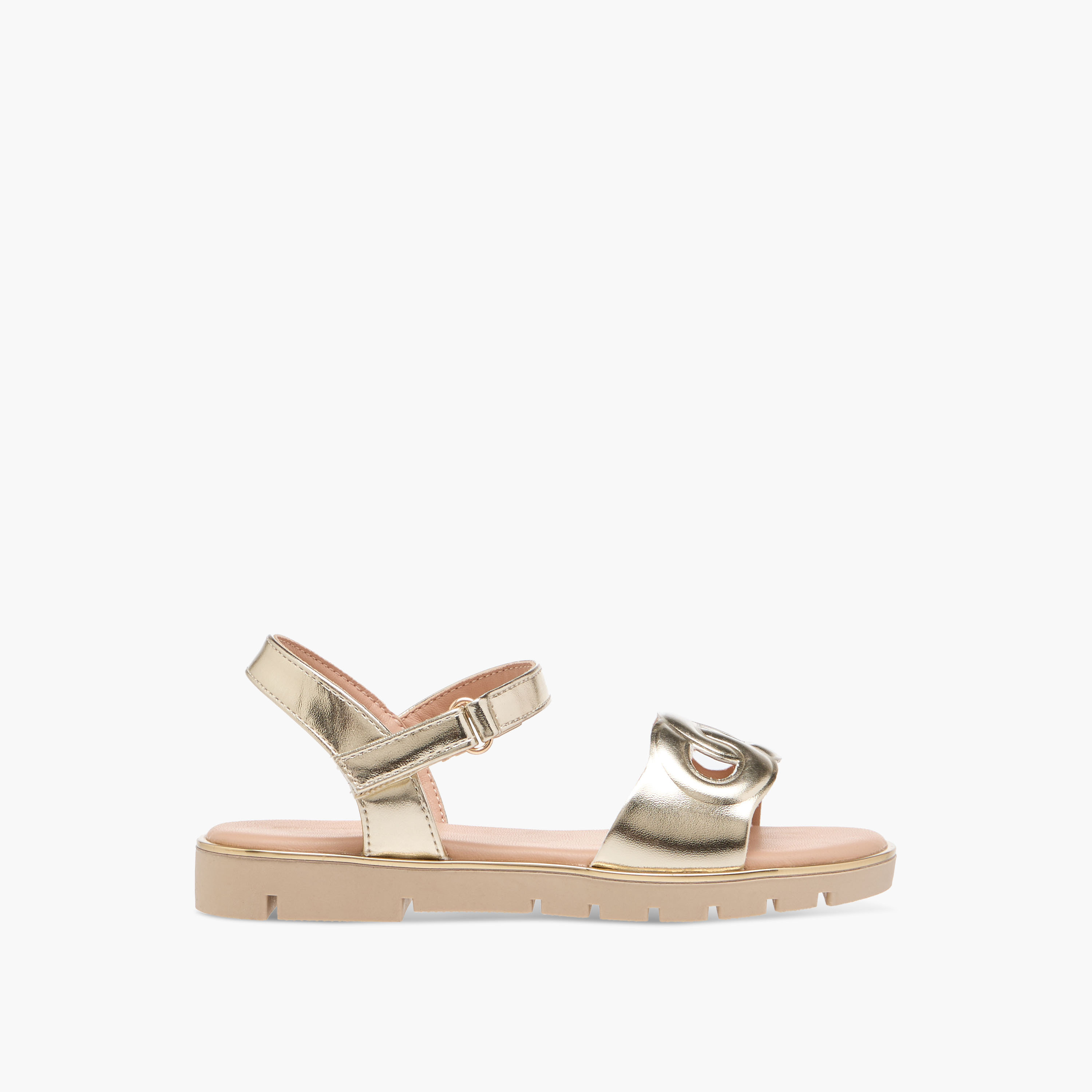 Flora Bella Cutout Detail Sandals with Hook and Loop Closure-girls-shoes-sandals-image-2