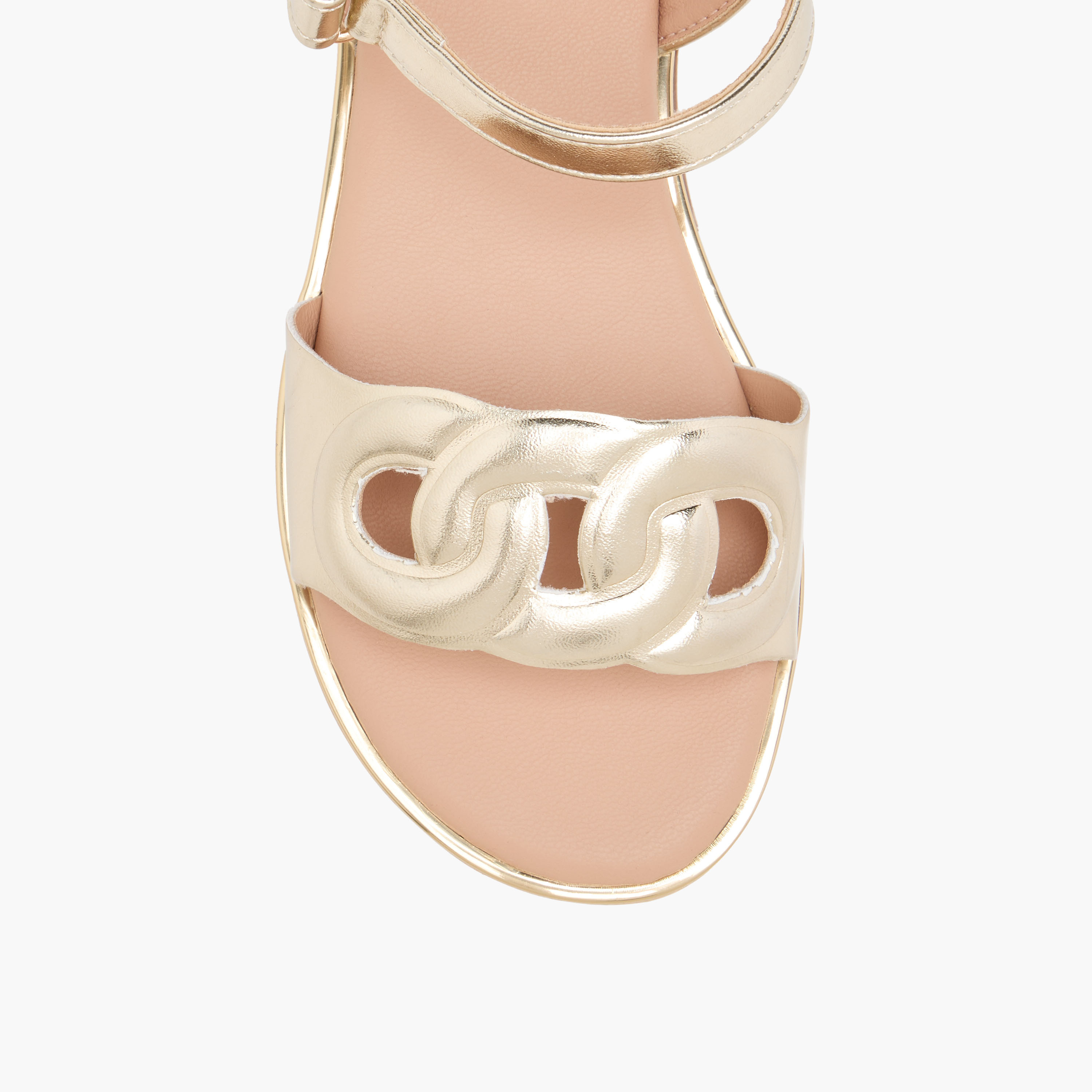 Flora Bella Cutout Detail Sandals with Hook and Loop Closure-girls-shoes-sandals-image-3