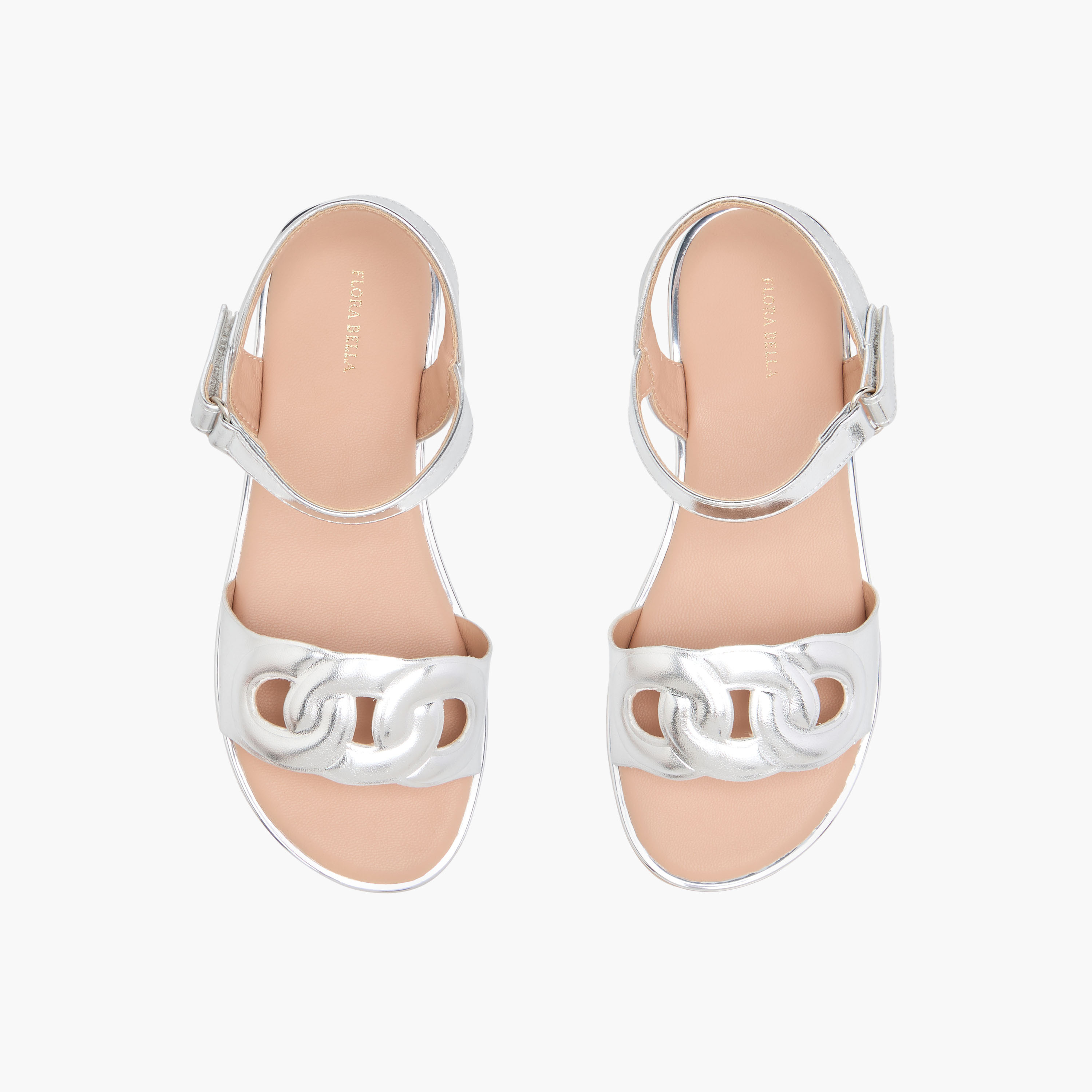 Flora Bella Cutout Detail Sandals with Hook and Loop Closure-girls-shoes-sandals-image-1