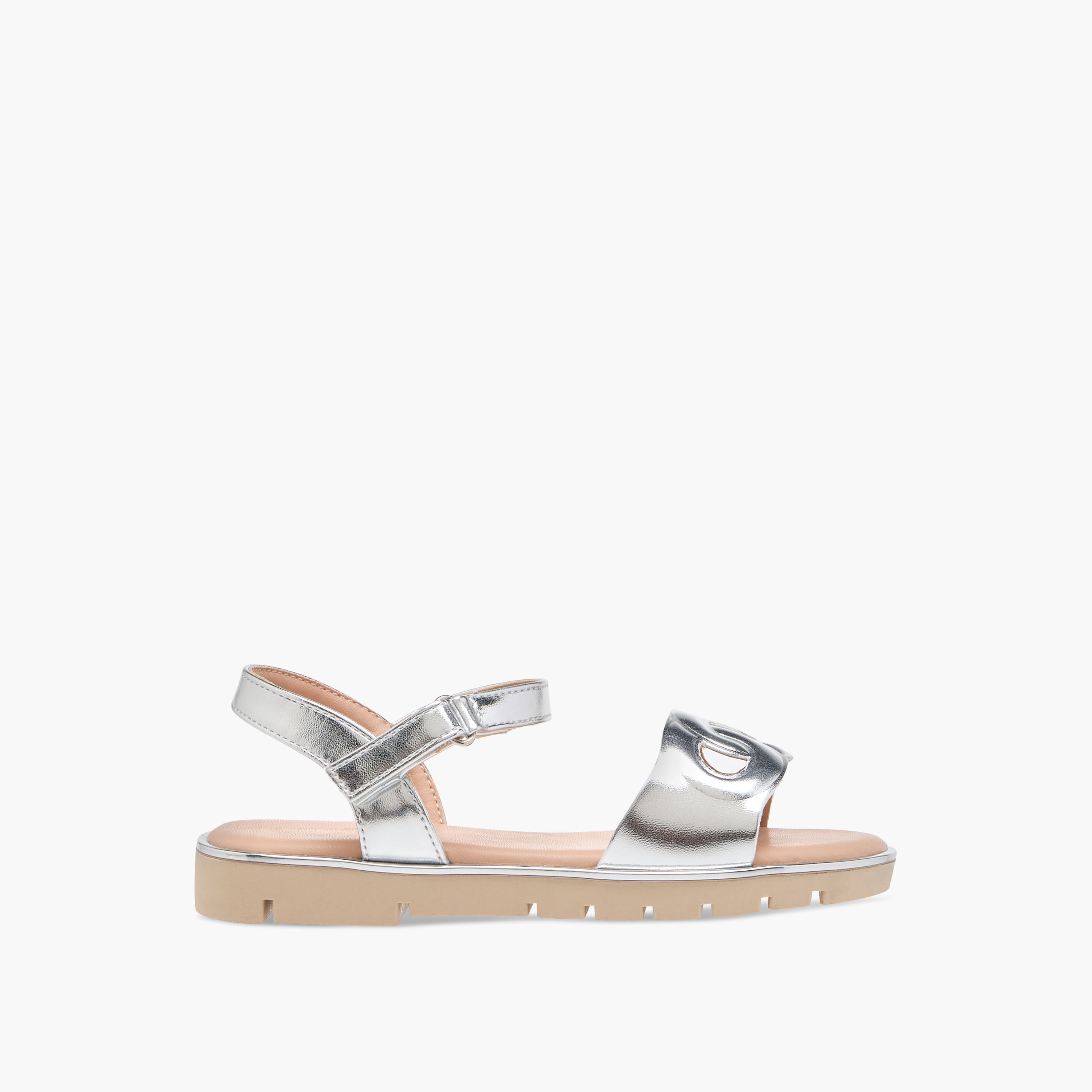 Flora Bella Cutout Detail Sandals with Hook and Loop Closure-girls-shoes-sandals-image-2