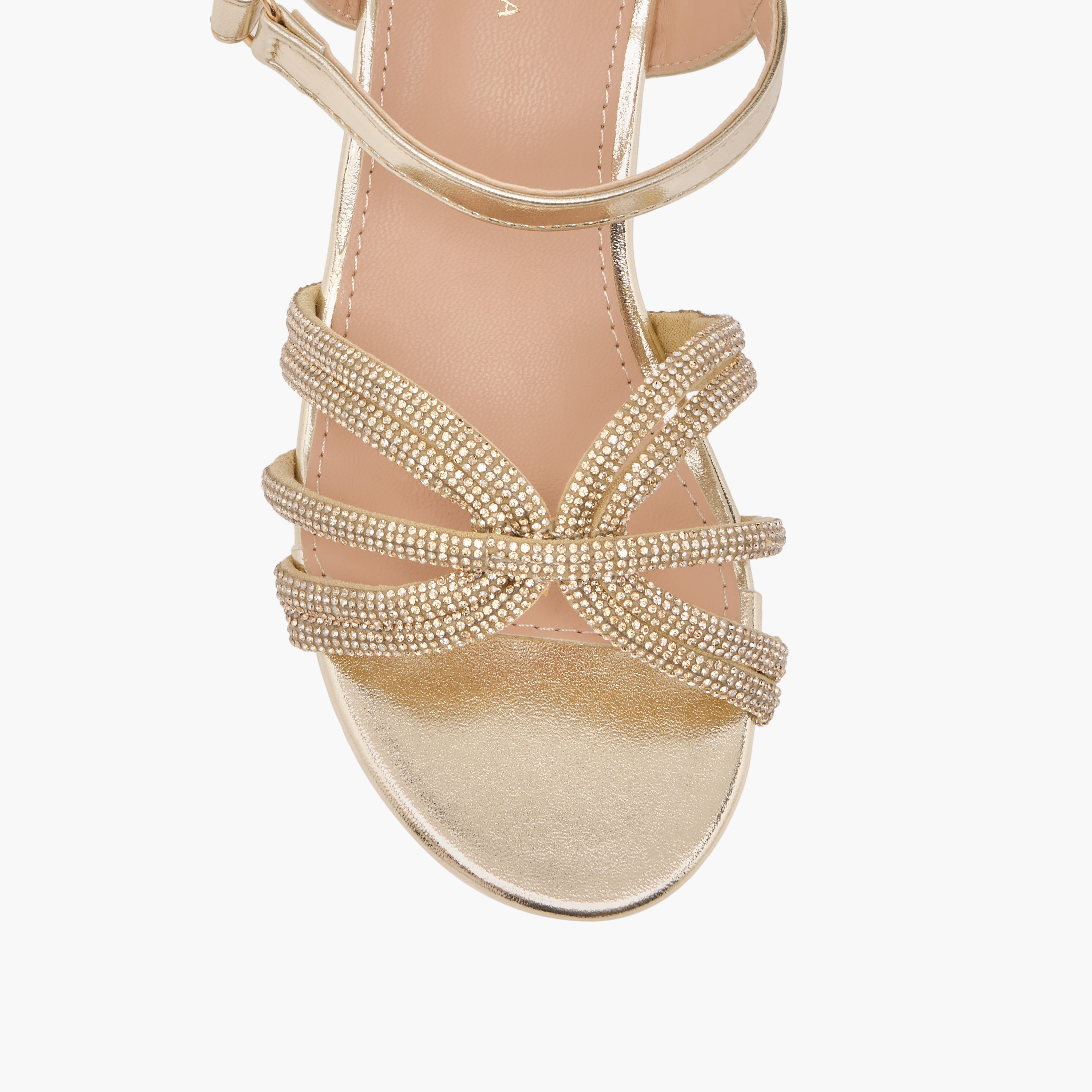 Flora Bella Embellished Block Heel Sandals with Hook and Loop Closure-girls-shoes-sandals-image-4