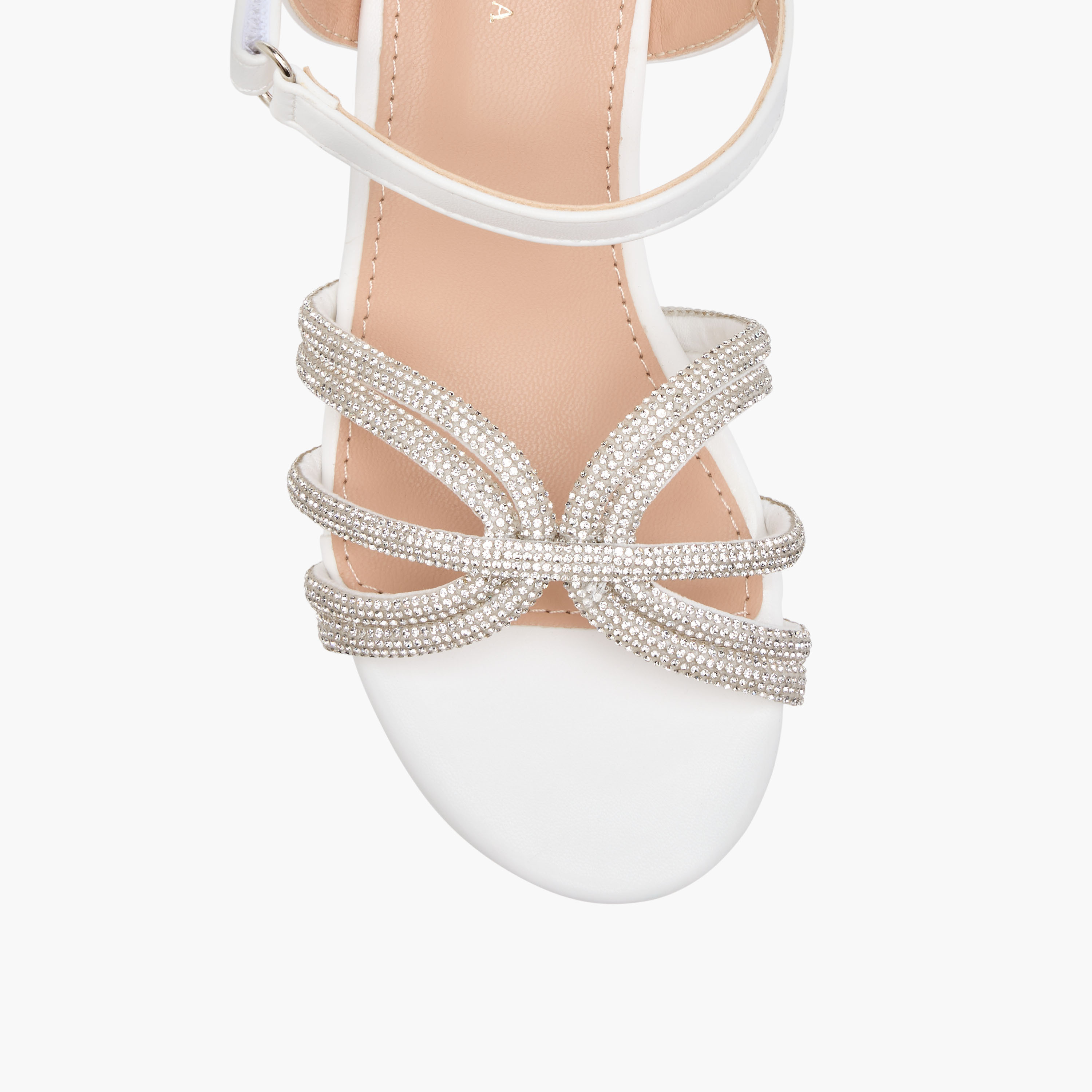 Flora Bella Embellished Block Heel Sandals with Hook and Loop Closure-girls-shoes-sandals-image-4