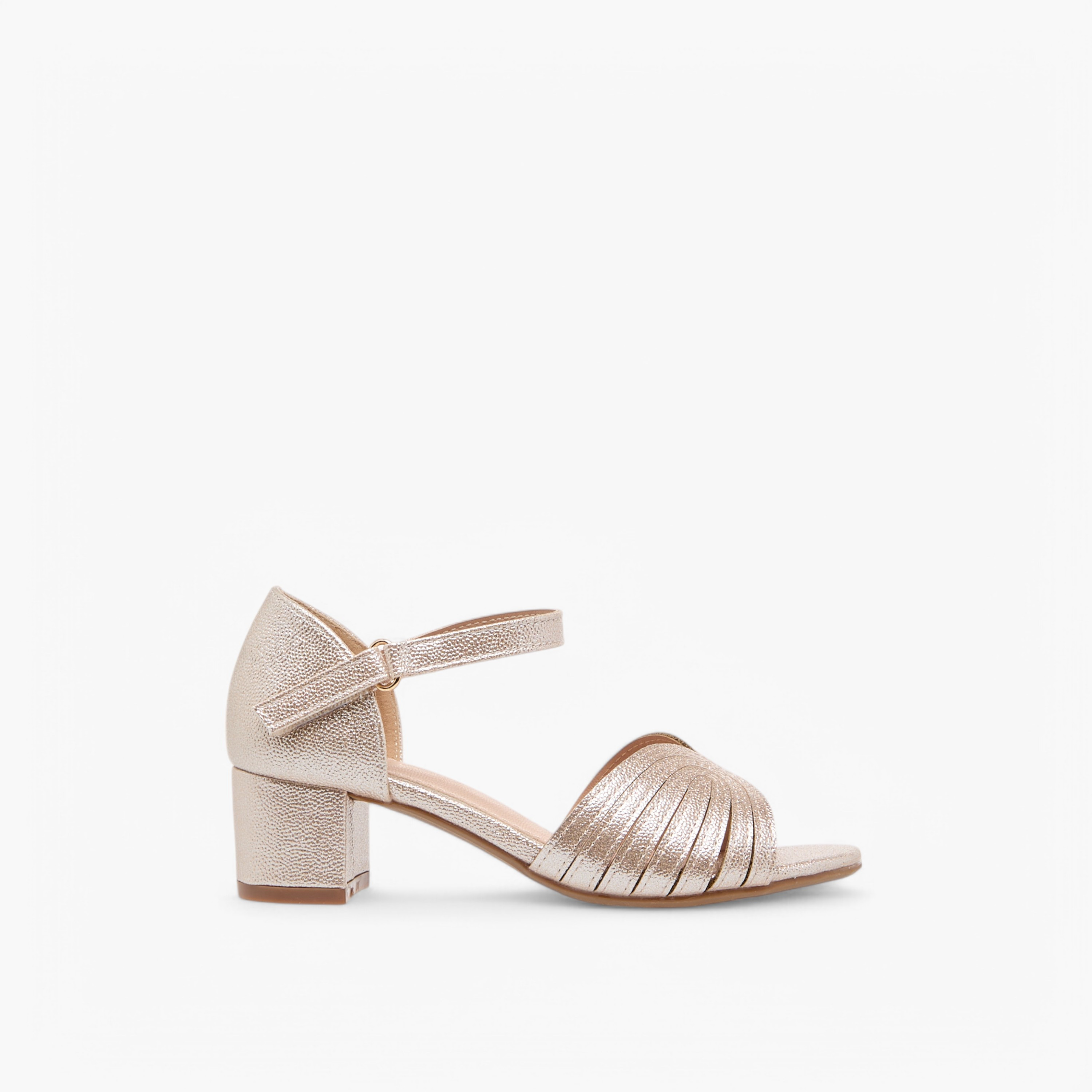 Flora Bella Textured Block Heel Sandals with Hook and Loop Closure-girls-shoes-sandals-image-3