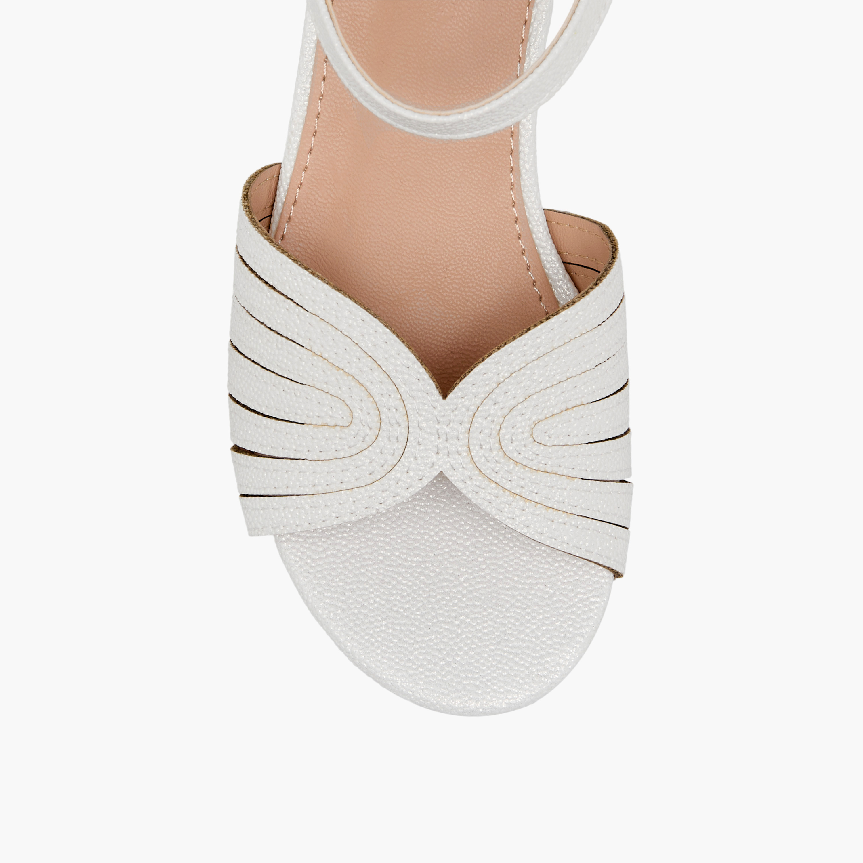 Flora Bella Textured Block Heel Sandals with Hook and Loop Closure-girls-shoes-sandals-image-4
