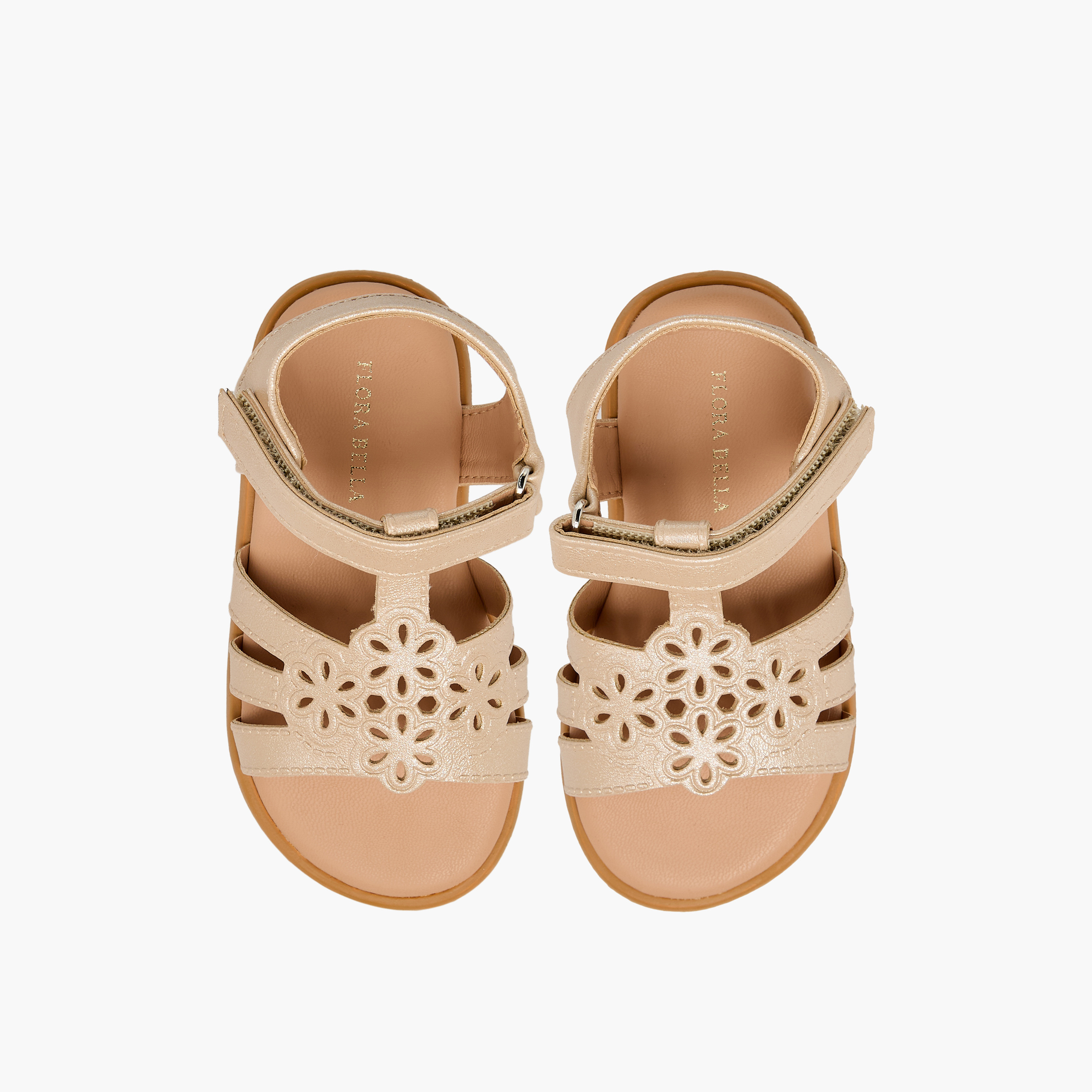 Flora Bella Girls Cutout Design Hook & Loop Sandals-girls-shoes-sandals-image-1