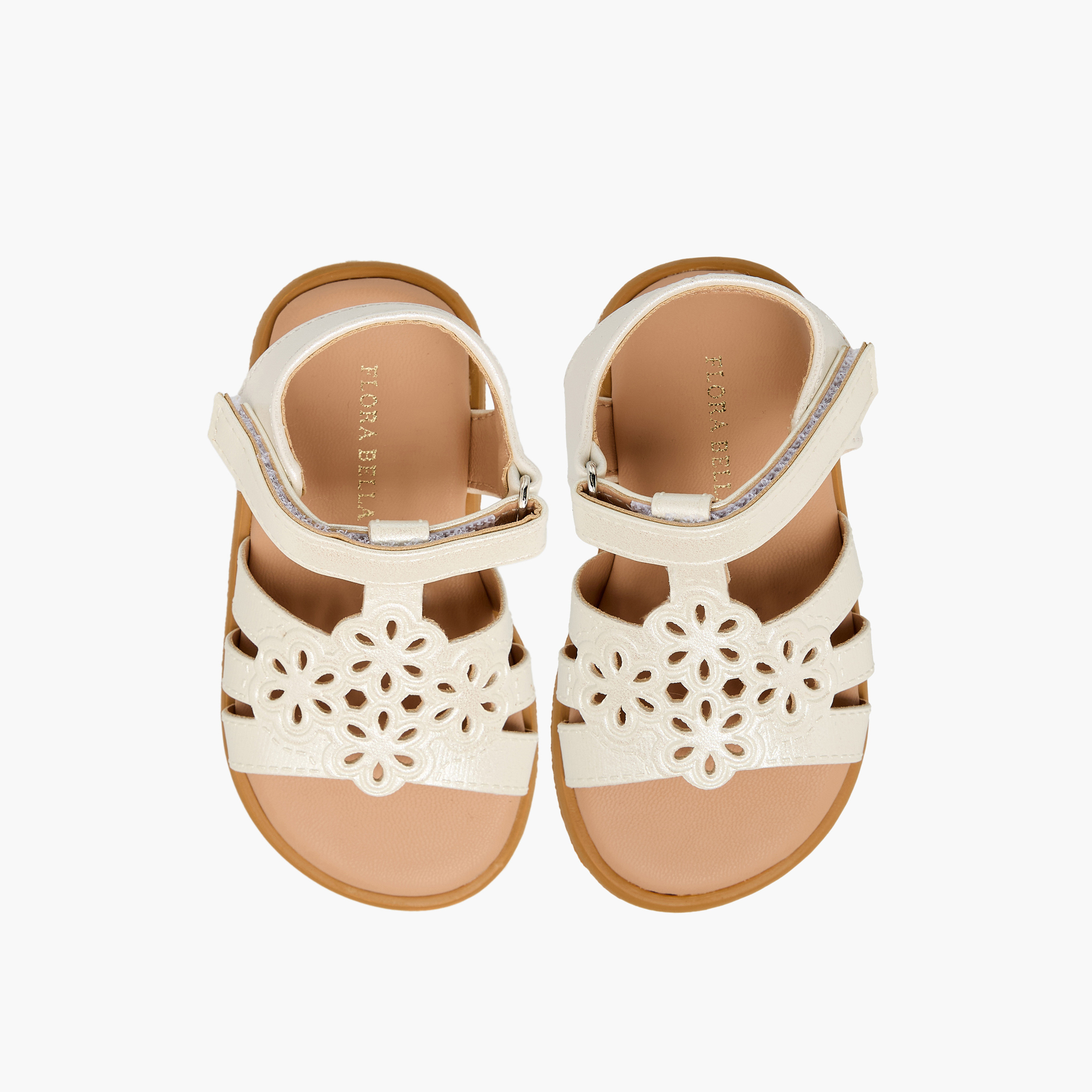 Flora Bella Girls Cutout Design Hook & Loop Sandals-girls-shoes-sandals-image-1