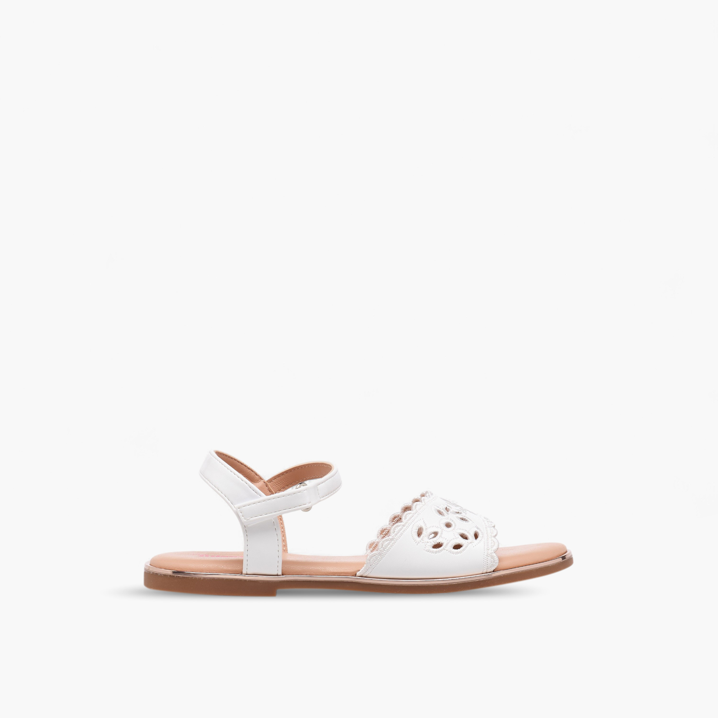 Little Missy Cutout Detail Sandals with Hook and Loop Closure-girls-shoes-sandals-image-2