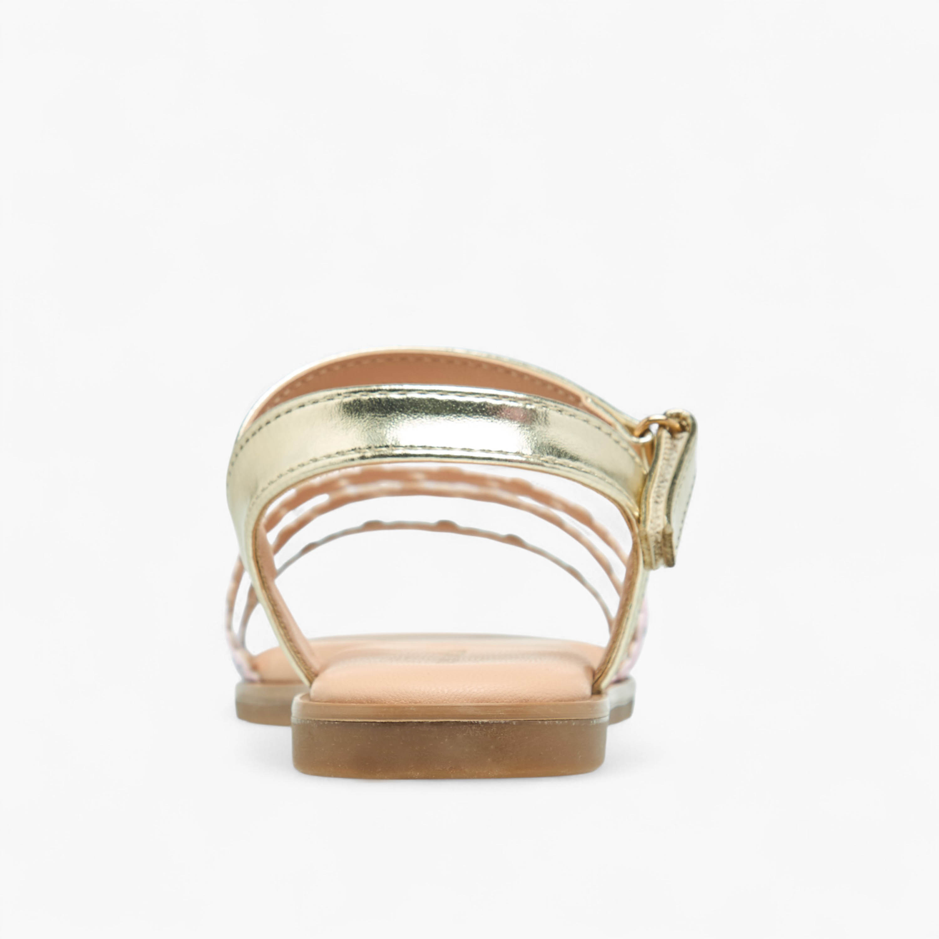 Flora Bella Floral Detail Strap Sandals with Hook and Loop Closure-girls-shoes-sandals-image-4