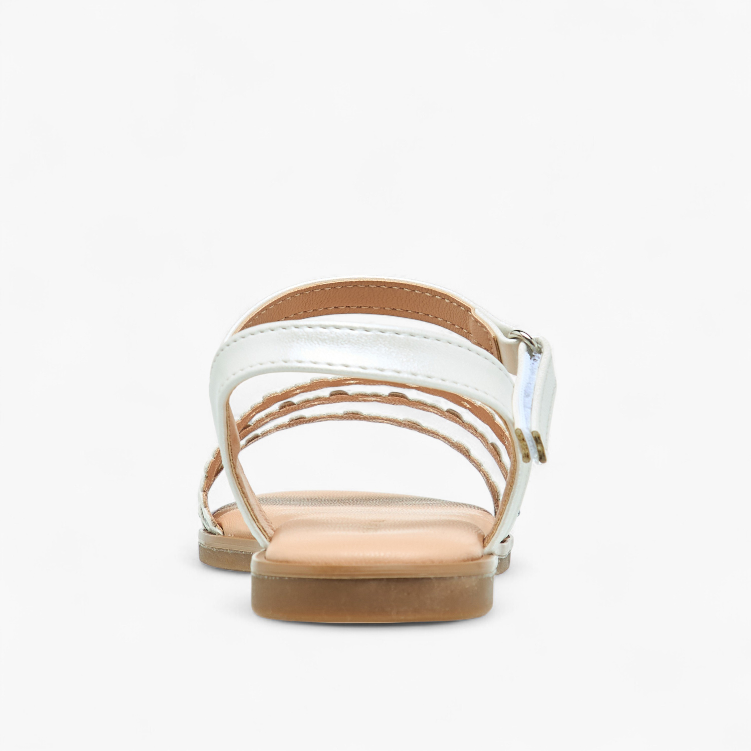 Flora Bella Floral Detail Strap Sandals with Hook and Loop Closure-girls-shoes-sandals-image-4