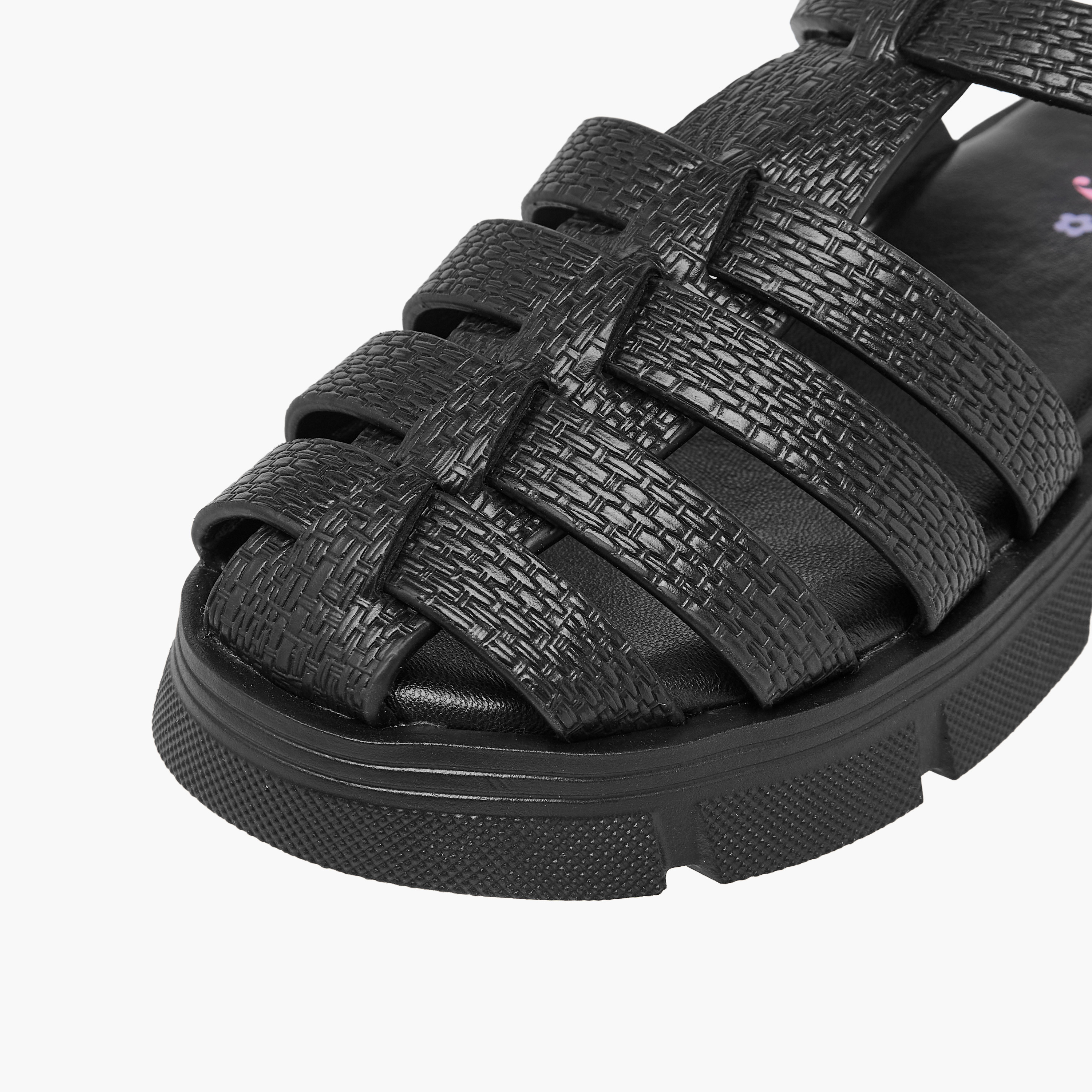 Little Missy Strappy Flatform Sandals with Hook and Loop Closure-girls-shoes-sandals-image-4
