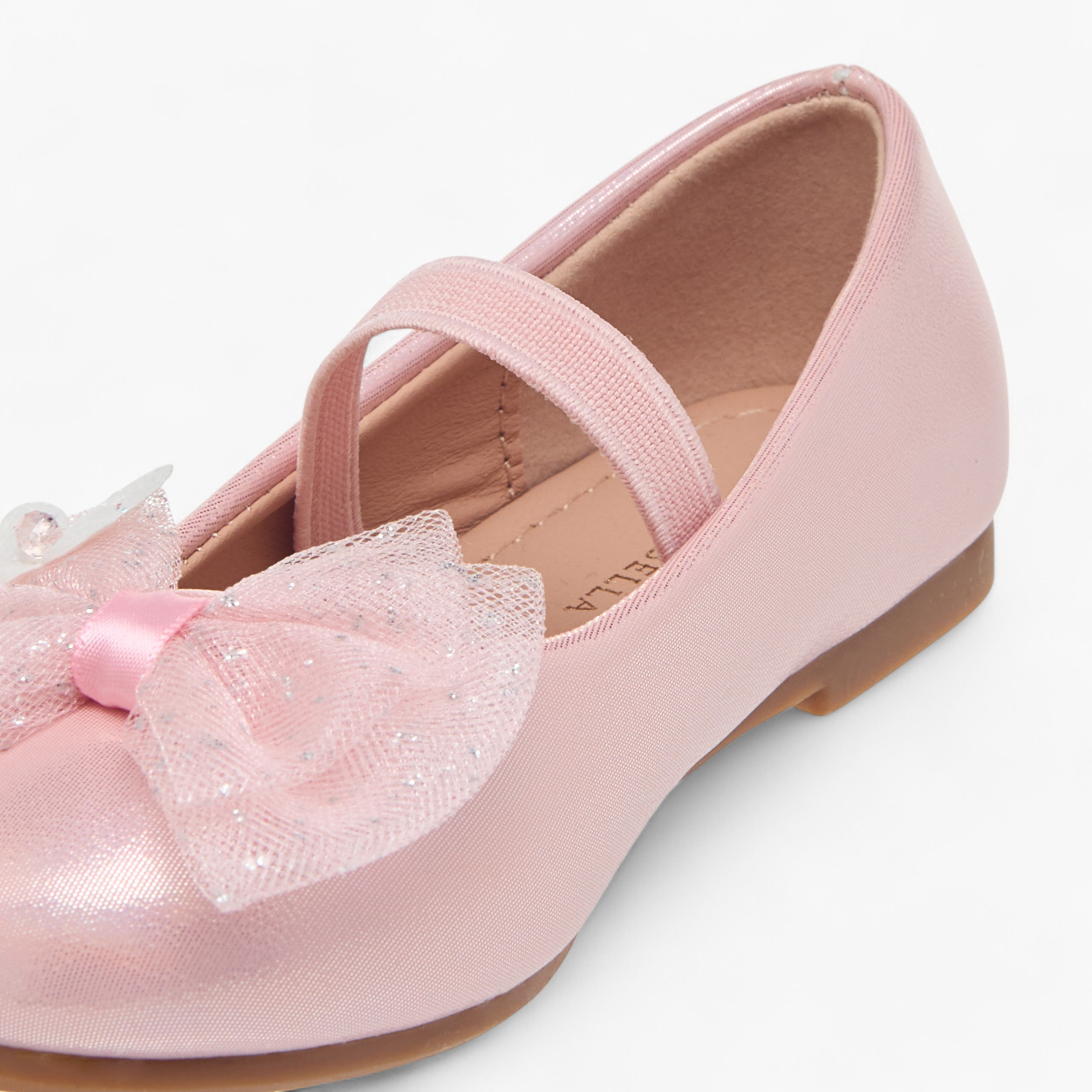 Flora Bella Bow Detail Ballerinas with Elastic Closure-girls-shoes-ballerinas-image-6