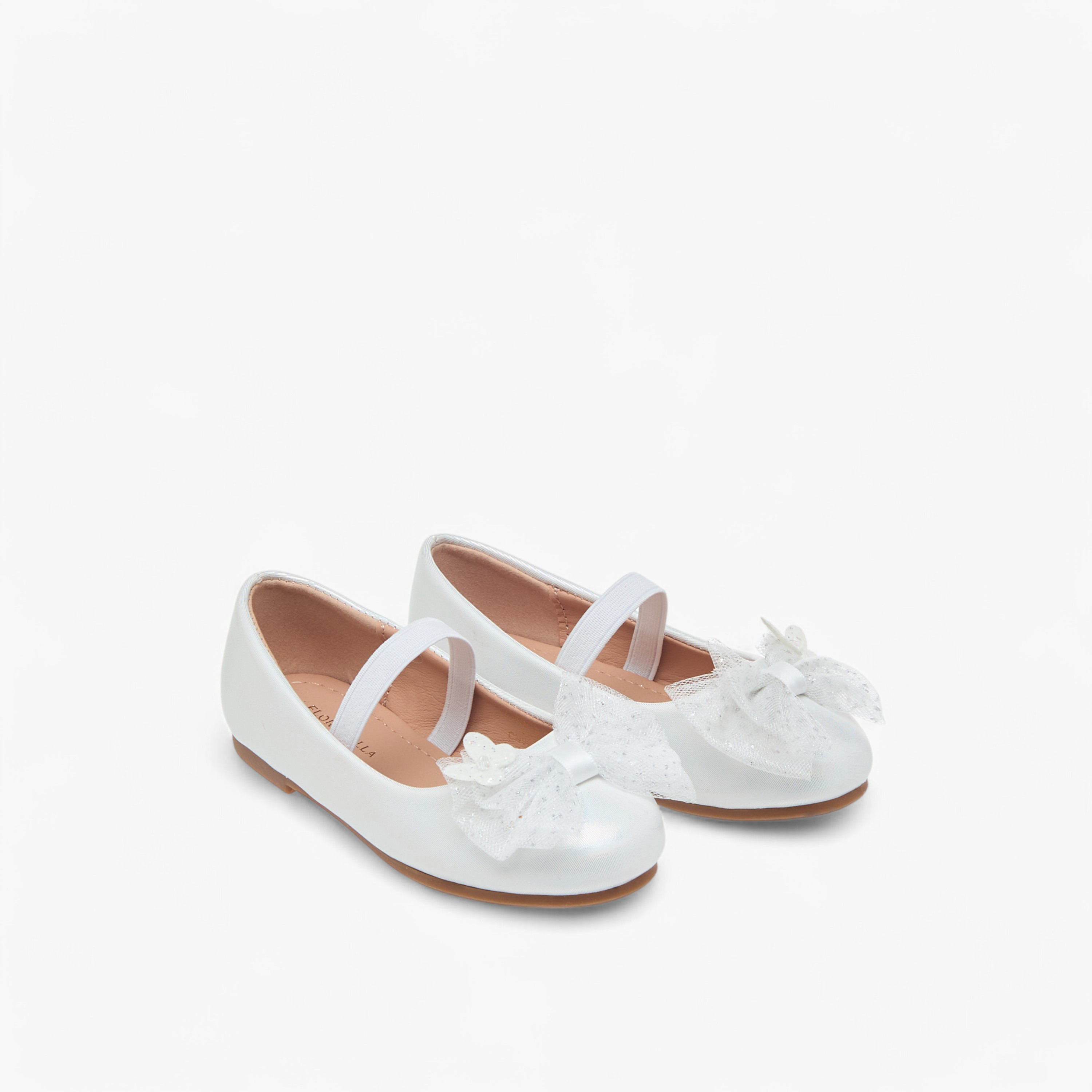 Flora Bella Bow Detail Ballerinas with Elastic Closure-girls-shoes-ballerinas-image-1