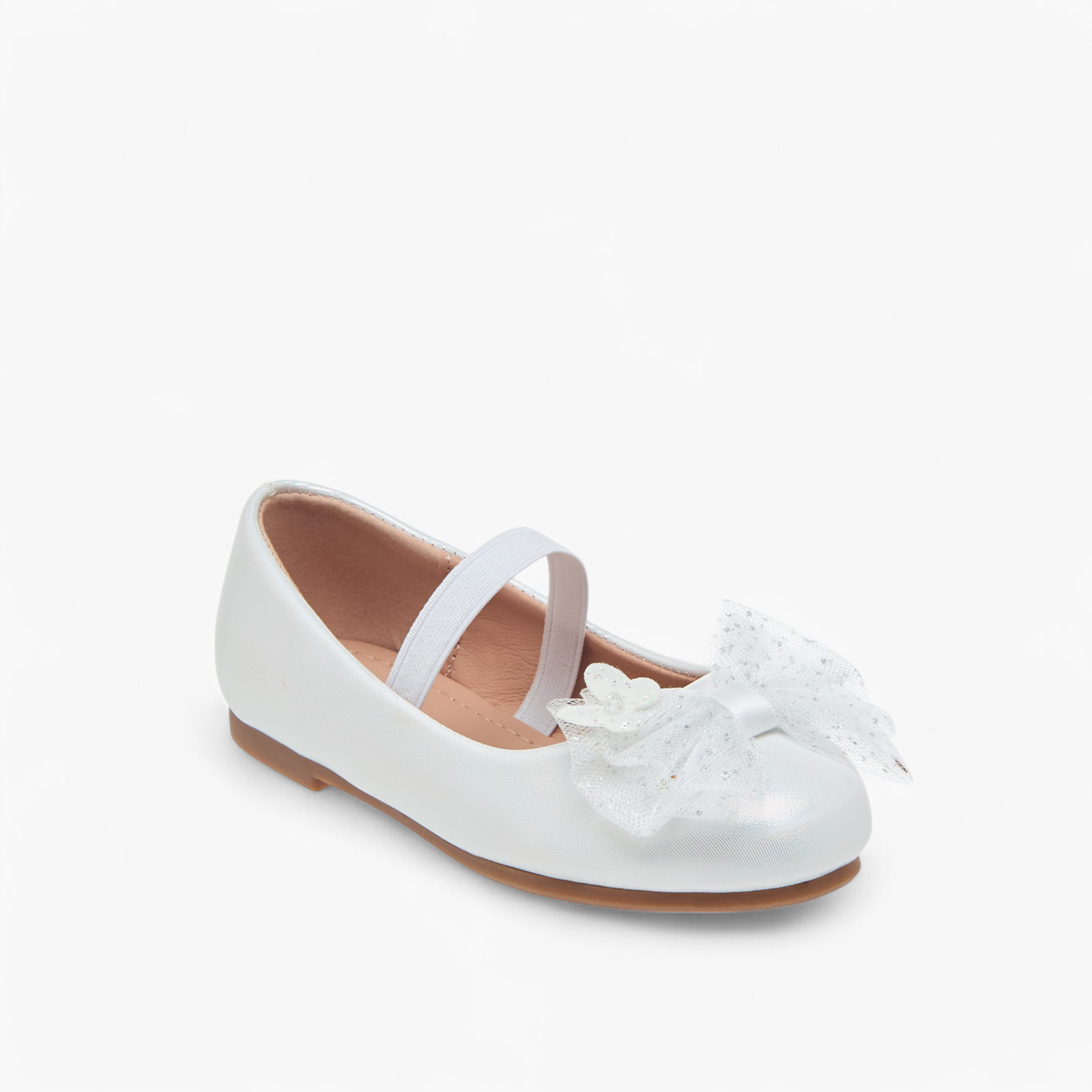 Flora Bella Bow Detail Ballerinas with Elastic Closure-girls-shoes-ballerinas-image-2