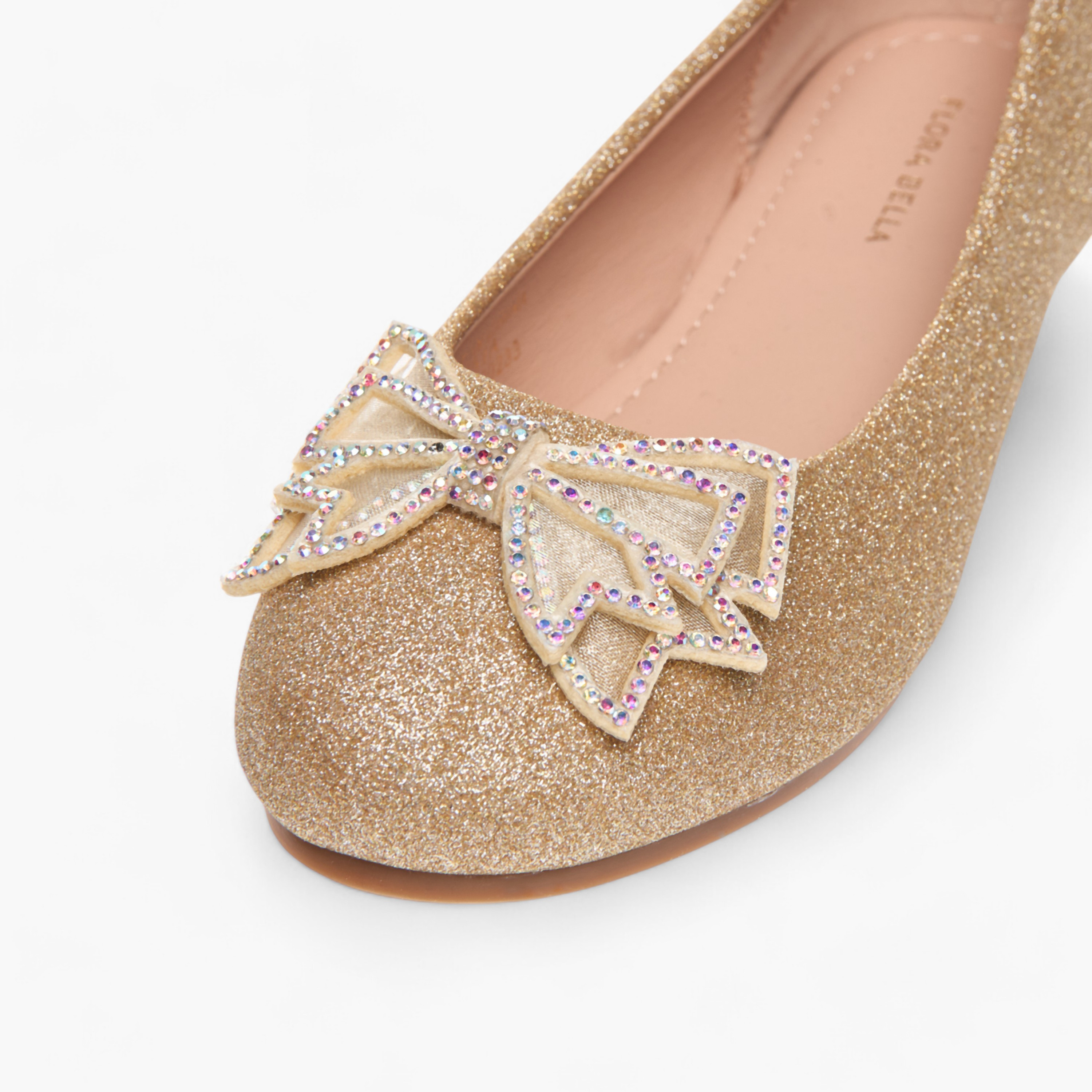 Flora Bella Bow Embellished Slip-On Ballerina Shoes-girls-shoes-ballerinas-image-5