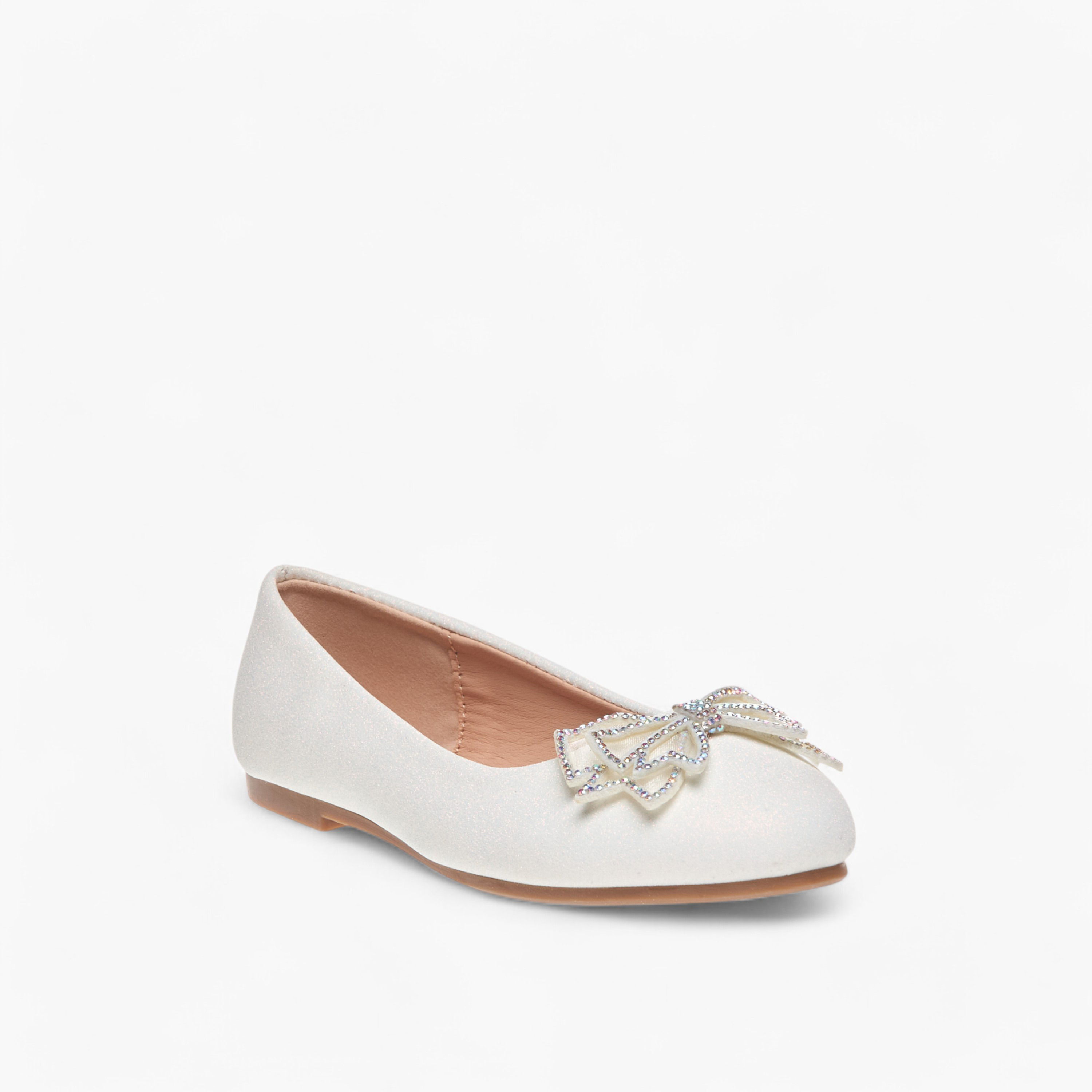 Flora Bella Bow Embellished Slip-On Ballerina Shoes-girls-shoes-ballerinas-image-2