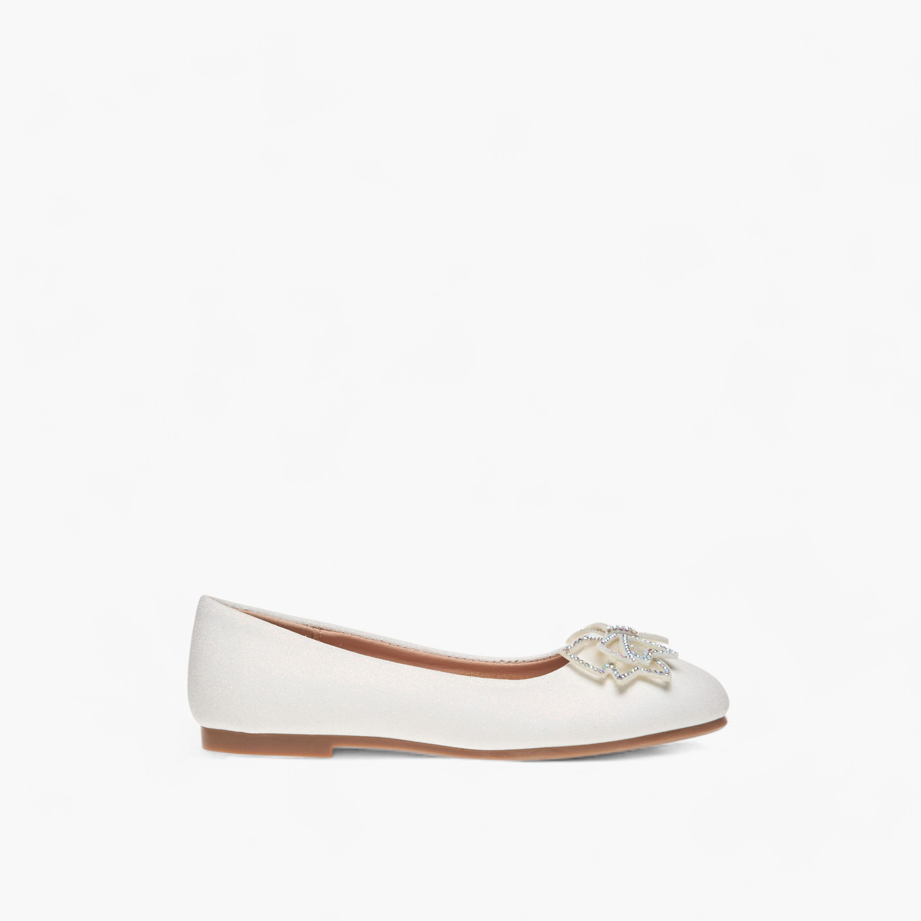 Flora Bella Bow Embellished Slip-On Ballerina Shoes-girls-shoes-ballerinas-image-3