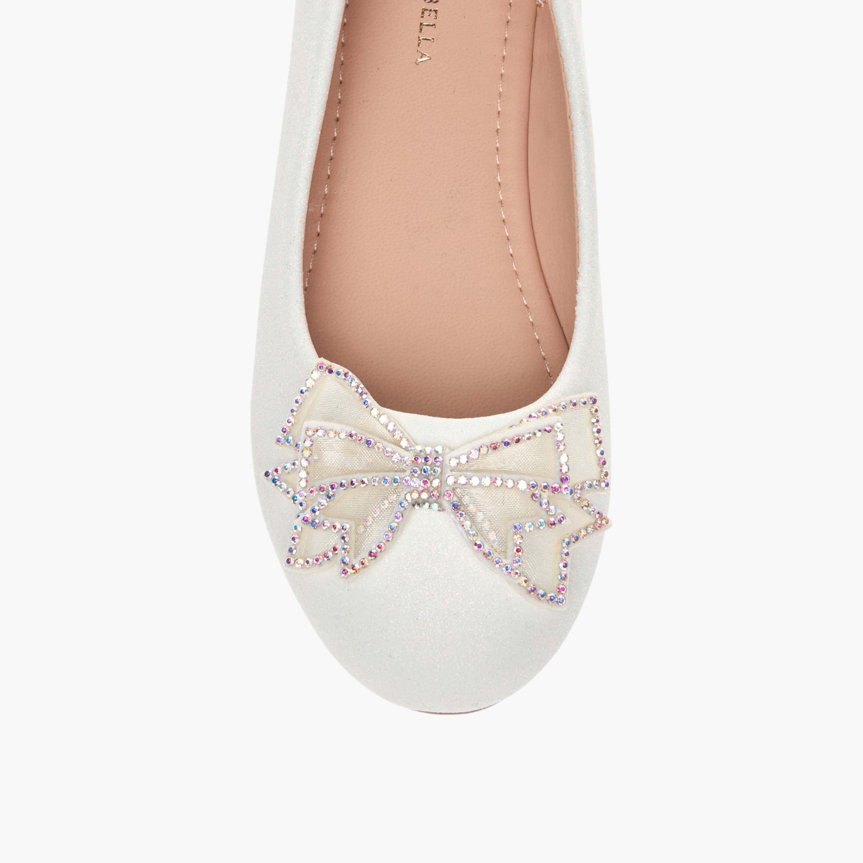 Flora Bella Bow Embellished Slip-On Ballerina Shoes-girls-shoes-ballerinas-image-4