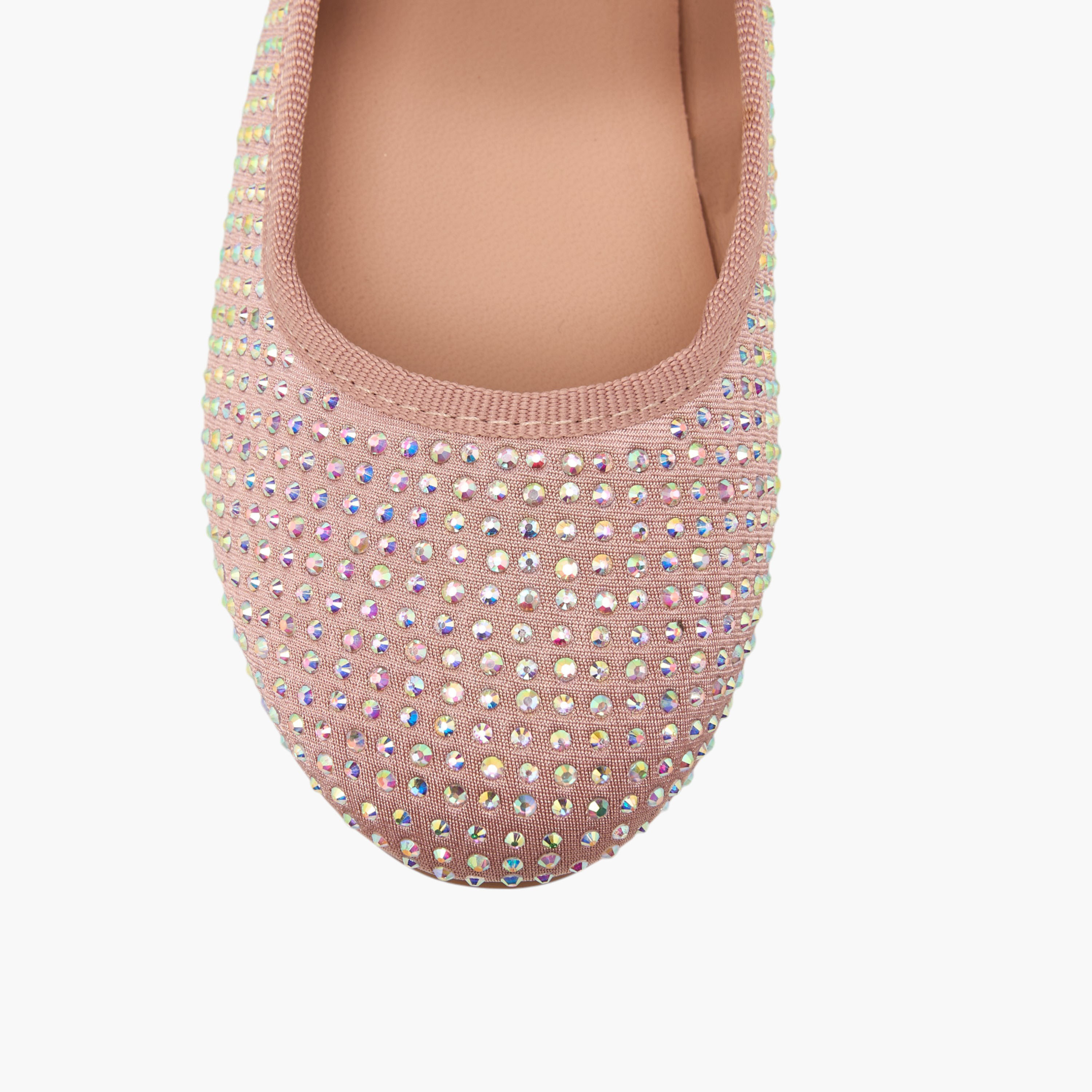 Flora Bella Stone Embellished Ballerina Shoes with Hook and Loop Closure-girls-shoes-ballerinas-image-4