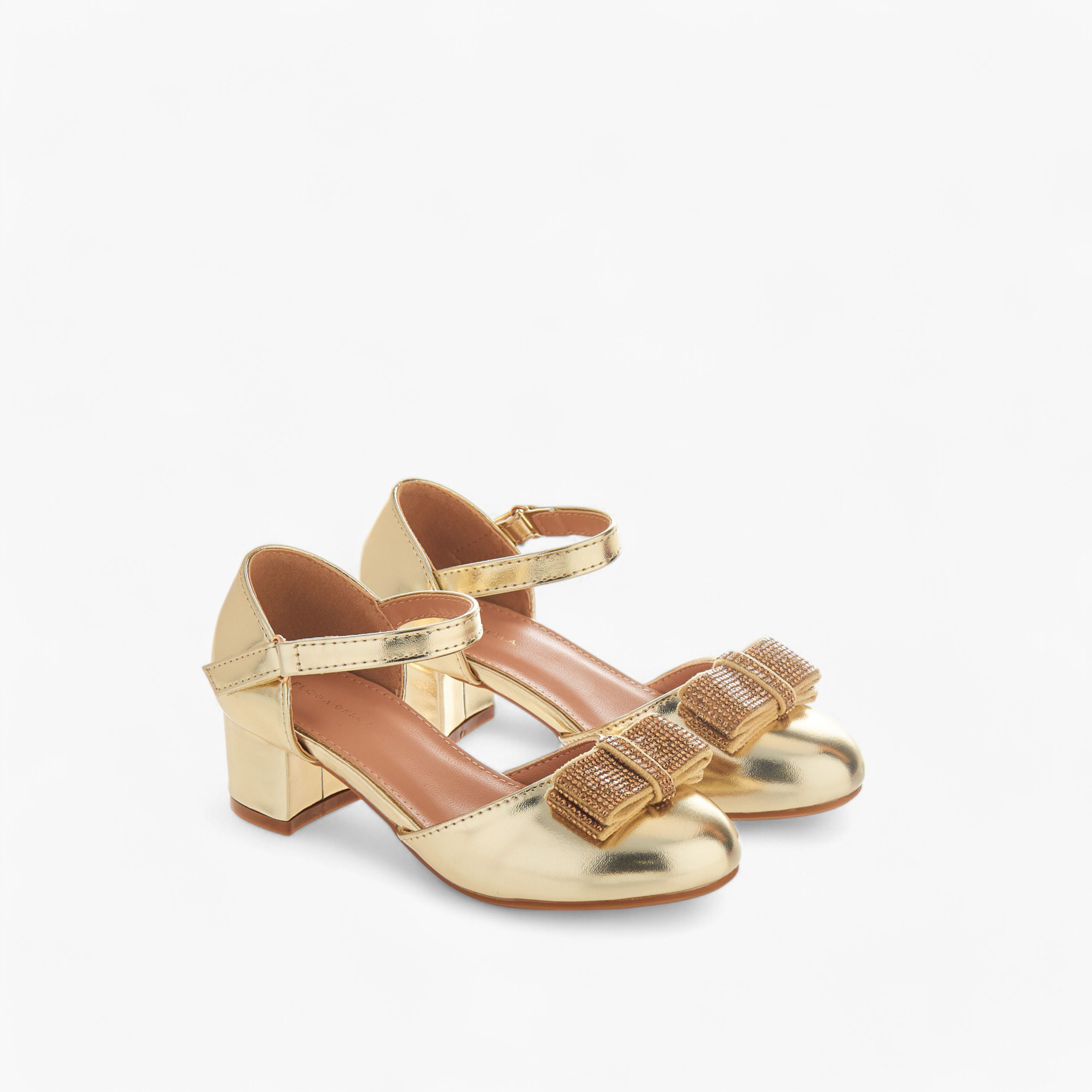 Flora Bella Block Heel Ballerina with Hook and Loop Closure-girls-shoes-sandals-image-1
