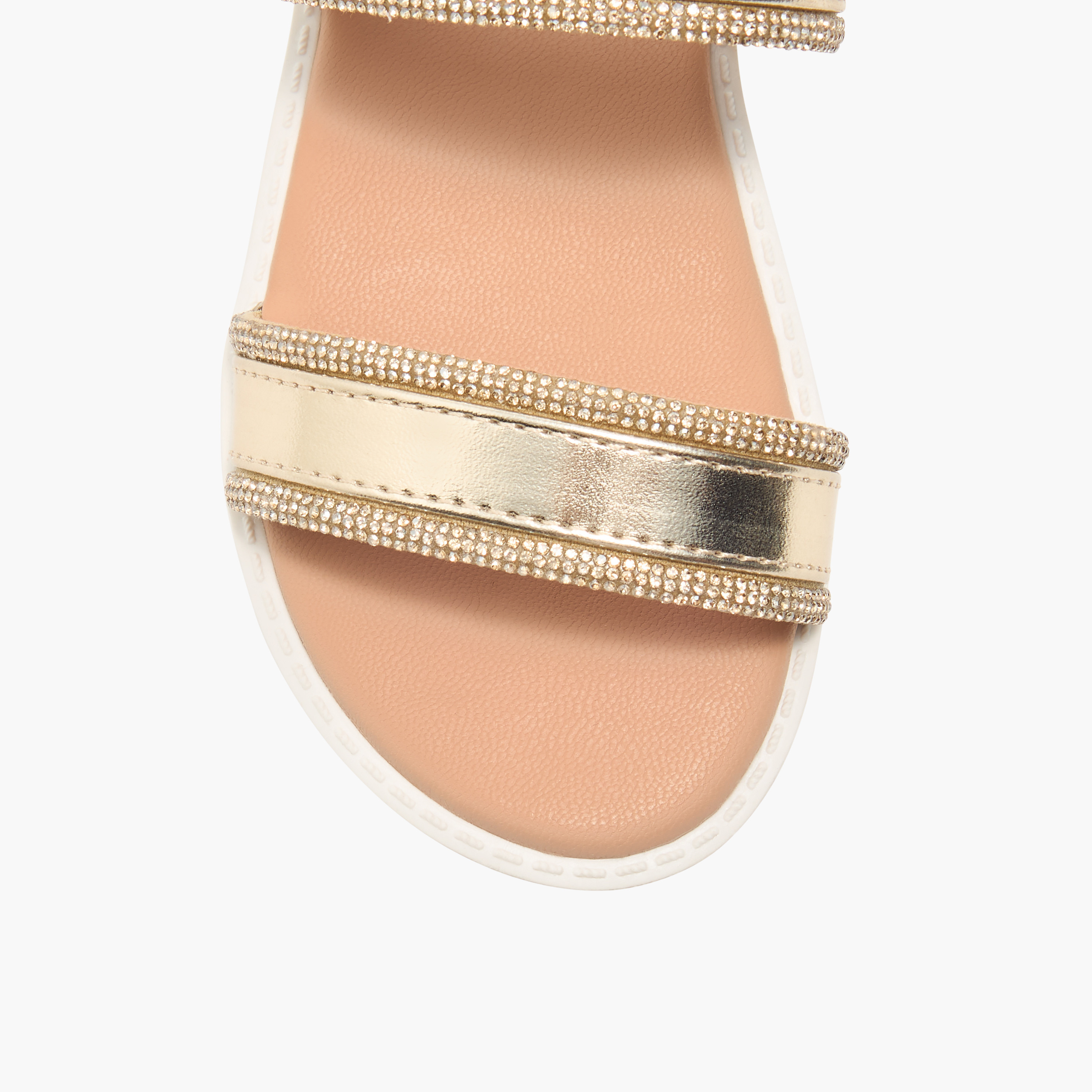 Flora Bella Embellished Strap Sandals with Hook and Loop Closure-girls-shoes-sandals-image-3