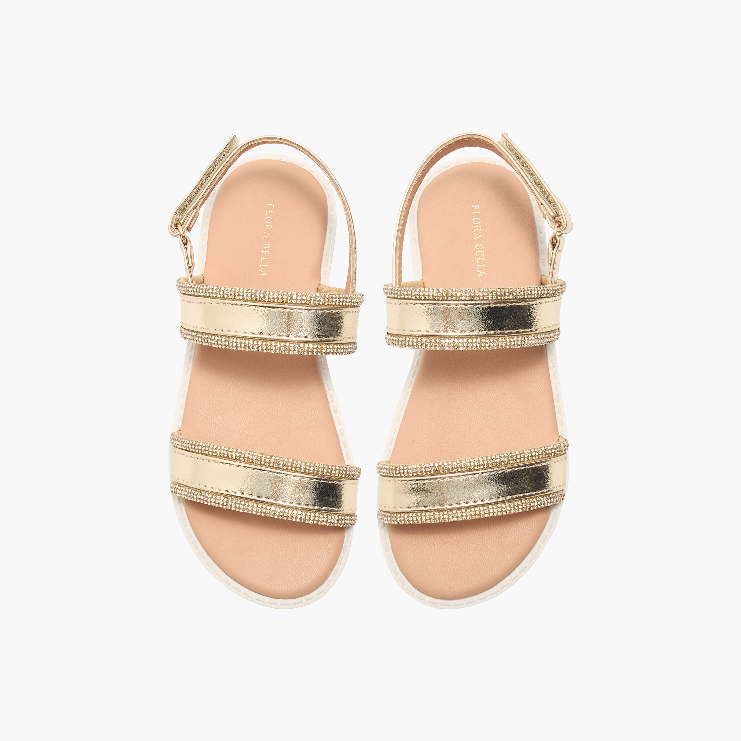 صندل بشريط إغلاق لاصق وحزام مزيّن من فلورا بيلا-girls-shoes-sandals-image-1