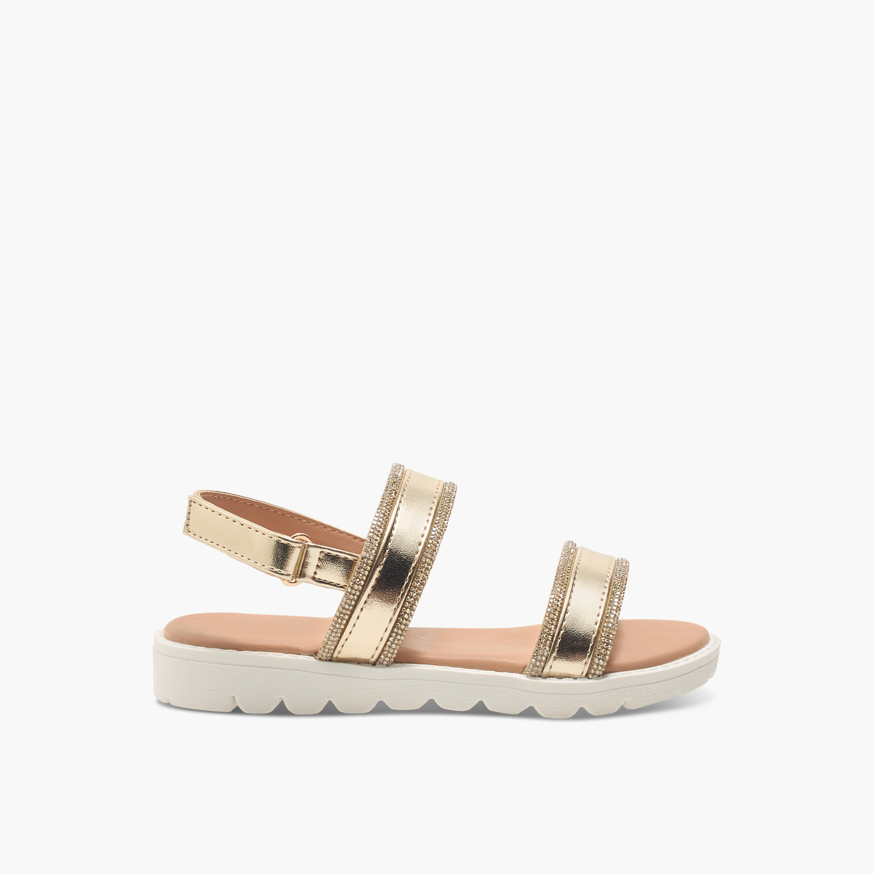 صندل بشريط إغلاق لاصق وحزام مزيّن من فلورا بيلا-girls-shoes-sandals-image-2