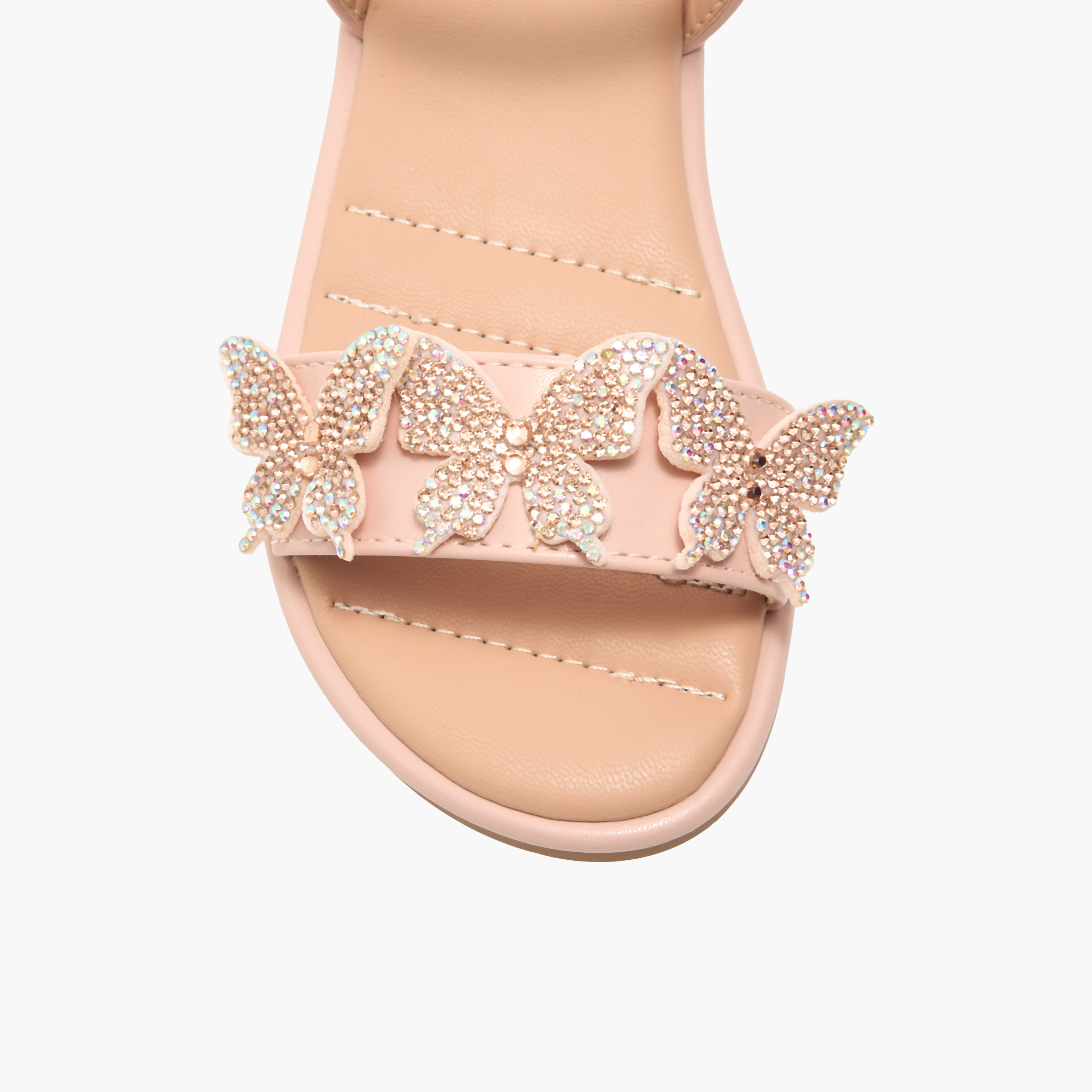 Flora Bella Butterfly Embellished Strap Sandals with Hook and Loop Closure-girls-shoes-sandals-image-7