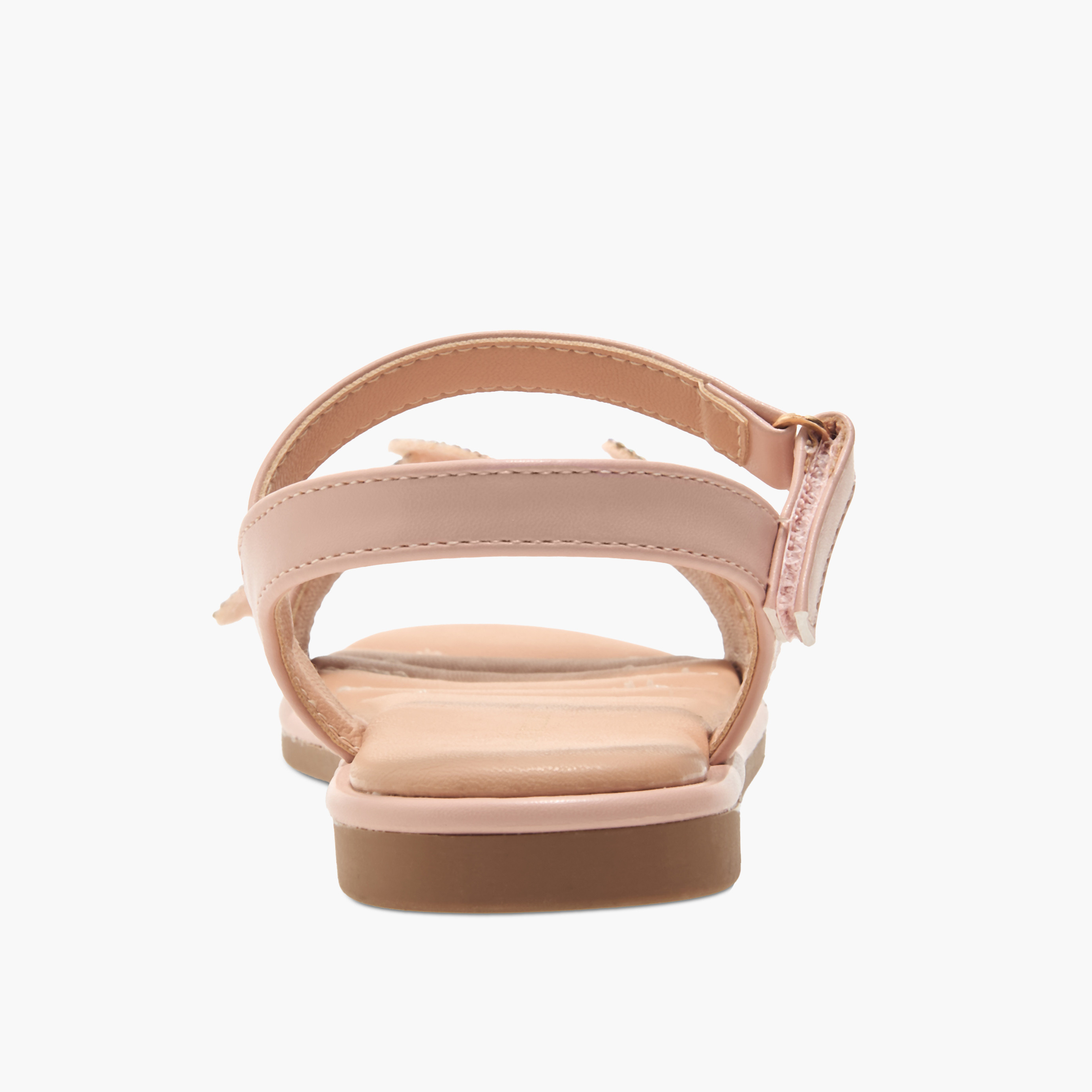 Flora Bella Butterfly Embellished Strap Sandals with Hook and Loop Closure-girls-shoes-sandals-image-4