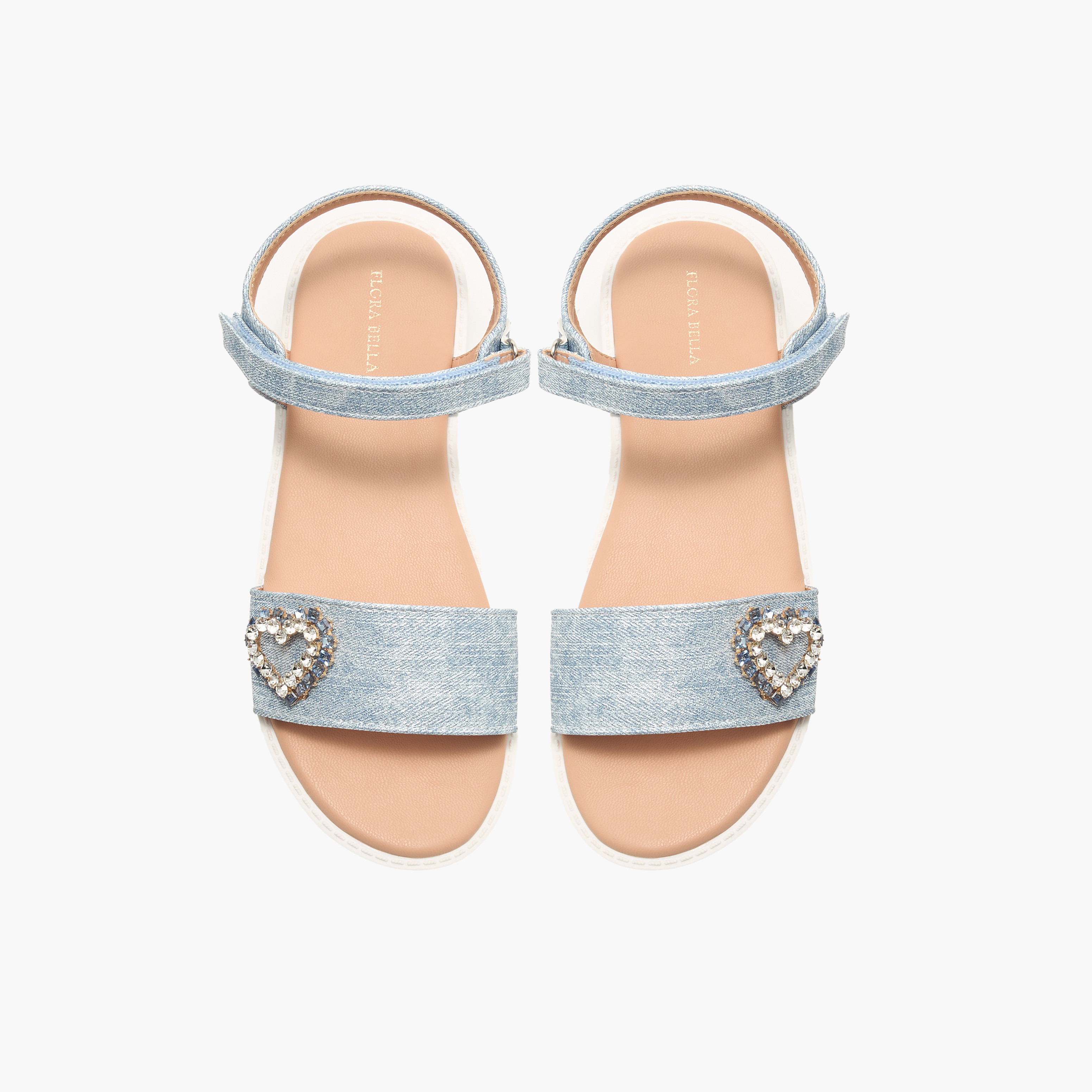 صندل بزينة قلب وشريط إغلاق لاصق من فلورا بيلا-girls-shoes-sandals-image-1
