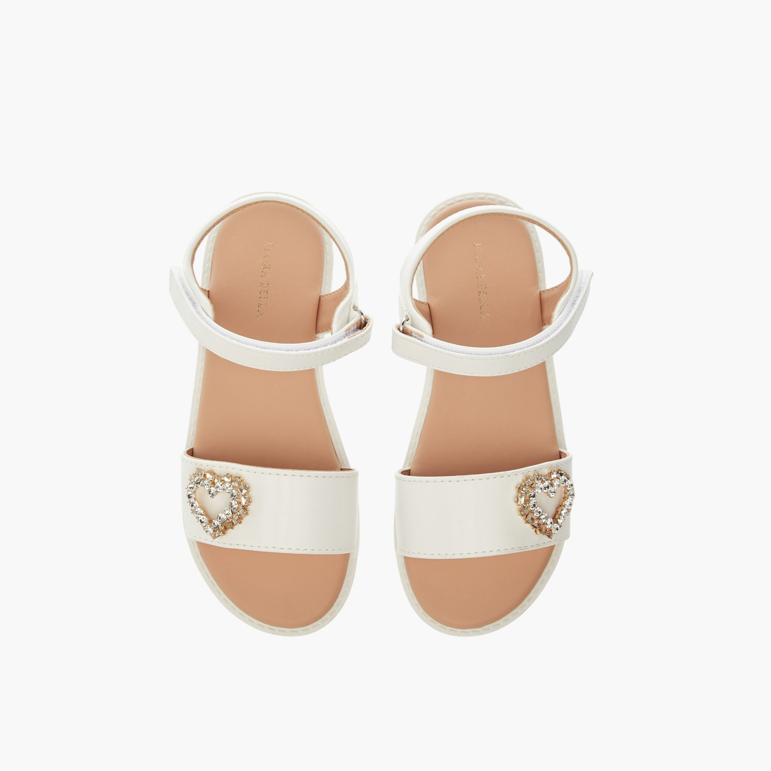 صندل بزينة قلب وشريط إغلاق لاصق من فلورا بيلا-girls-shoes-sandals-image-5