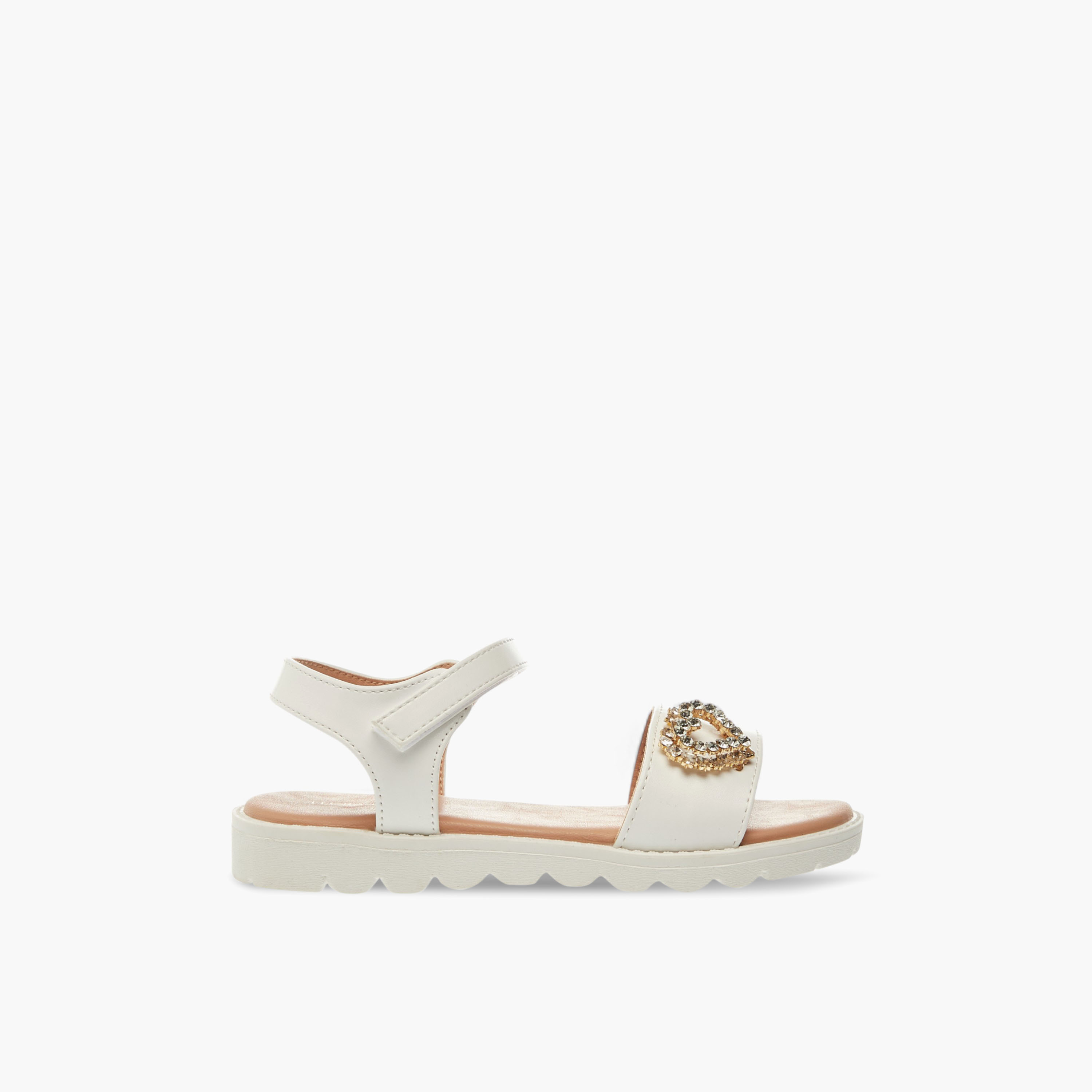 صندل بزينة قلب وشريط إغلاق لاصق من فلورا بيلا-girls-shoes-sandals-image-6